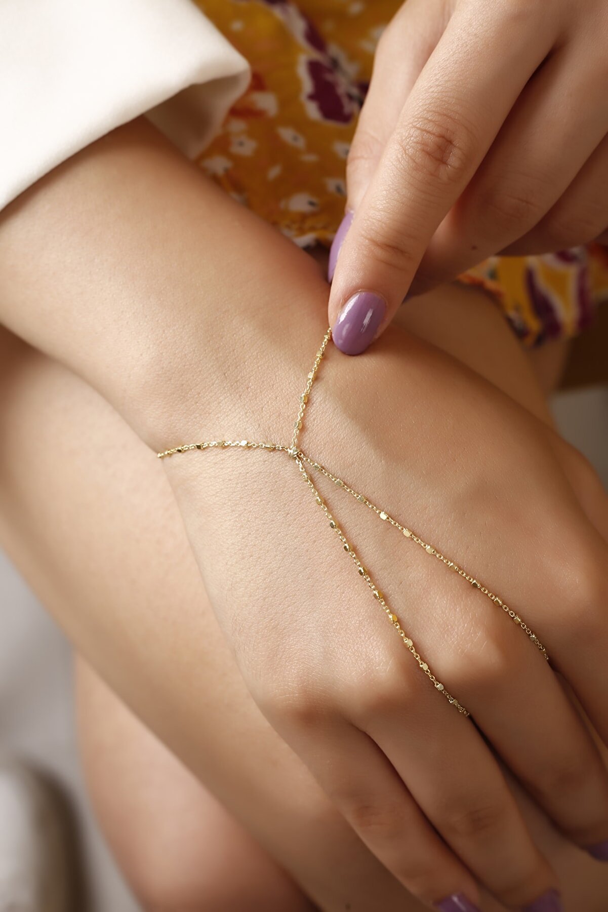 Kadın Altın Kaplama Küp Zincir 925 Ayar Gümüş Şahmeran