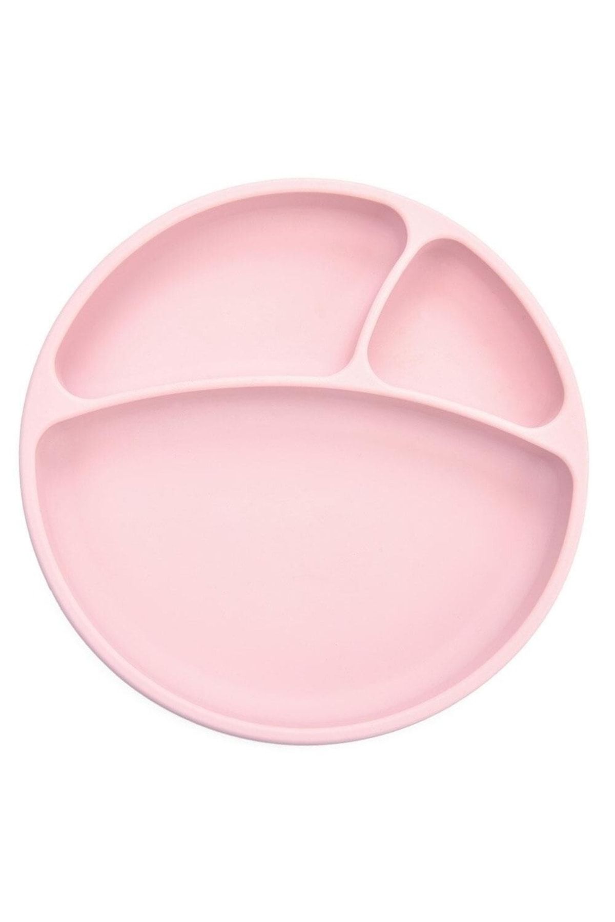 Porsiyon Vakum Tabanlı Silikon Tabak - Pinky Pink