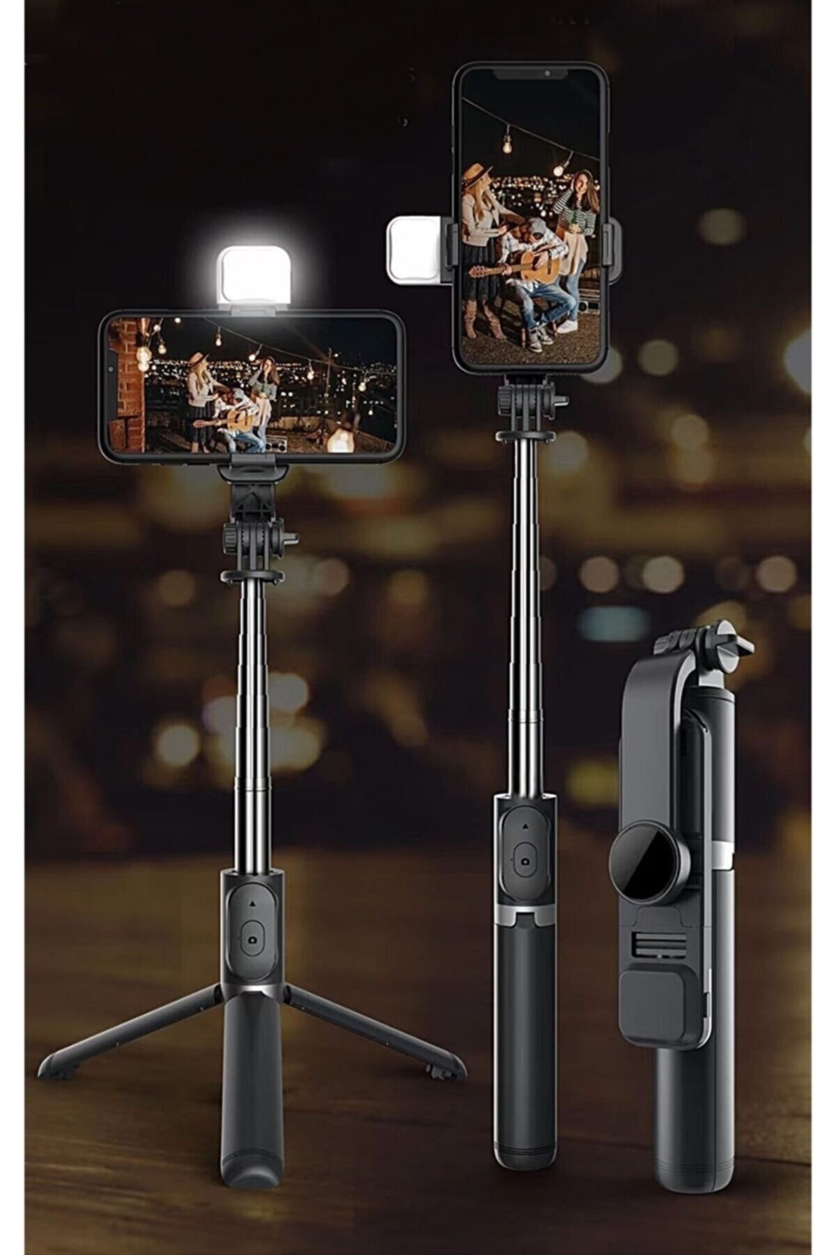 Led Işıklı Selfie Çubuğu Bluetooth Kumandalı Kablosuz Tripot Selfie Monopod Selfie Stick