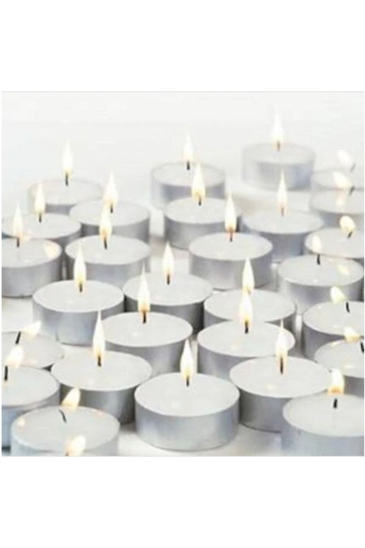 50 Li Tealight Mum Beyaz Tea Light 50 Adet