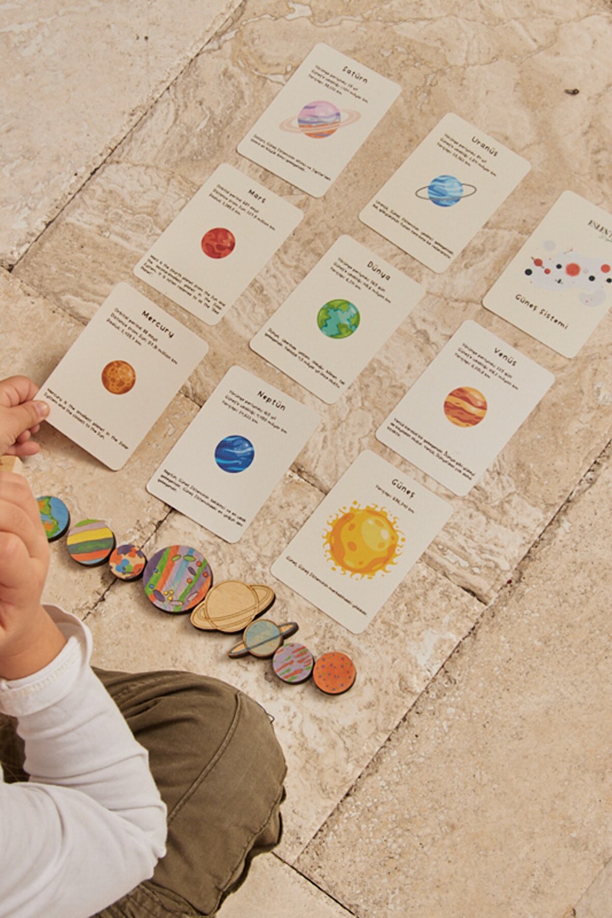 Güneş Sistemi &amp; Gezegenleri Öğrenme Kartları (ingilizce & Türkçe )