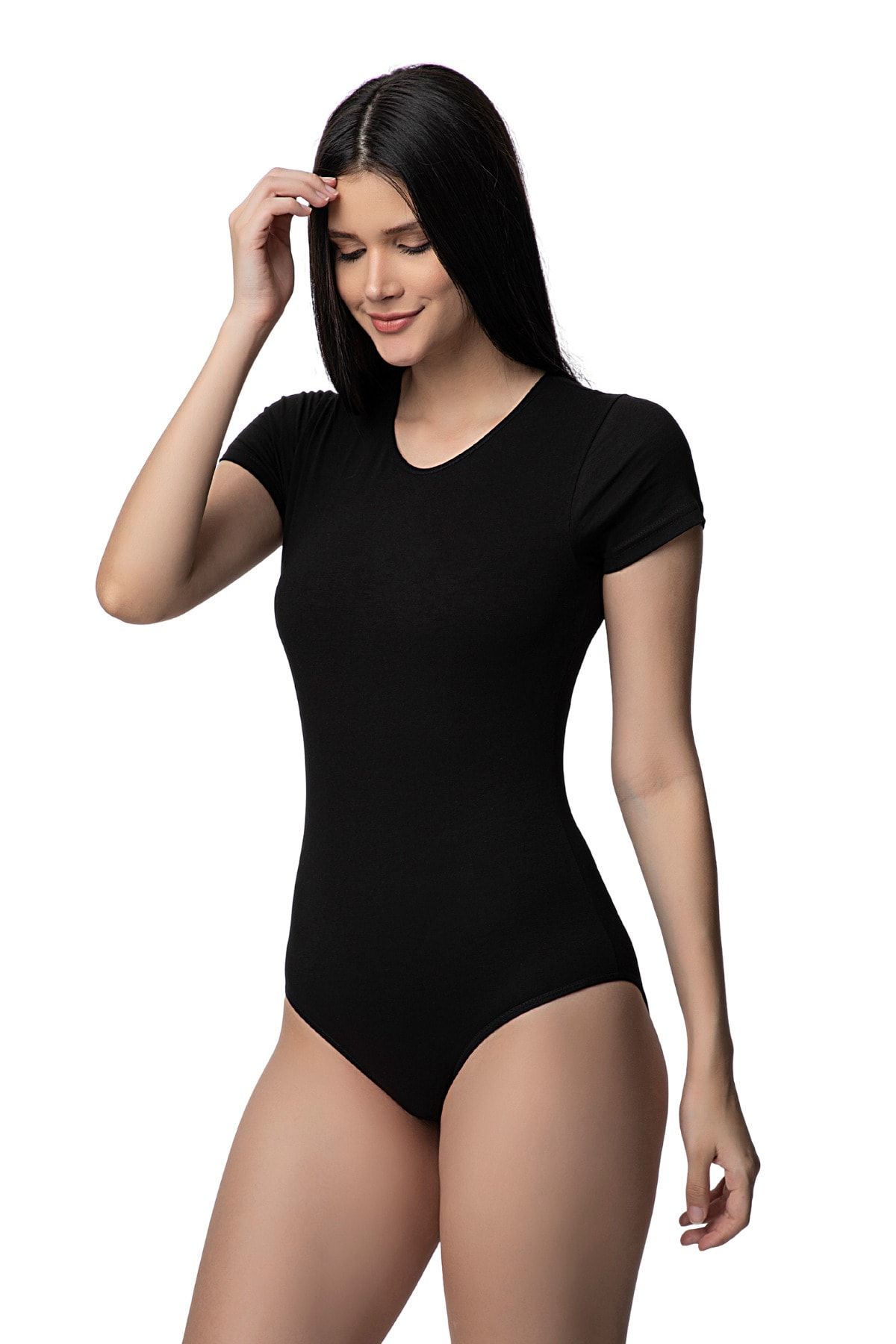302 Özlem Kadın Kancalı Yarım Kol Bodysuit