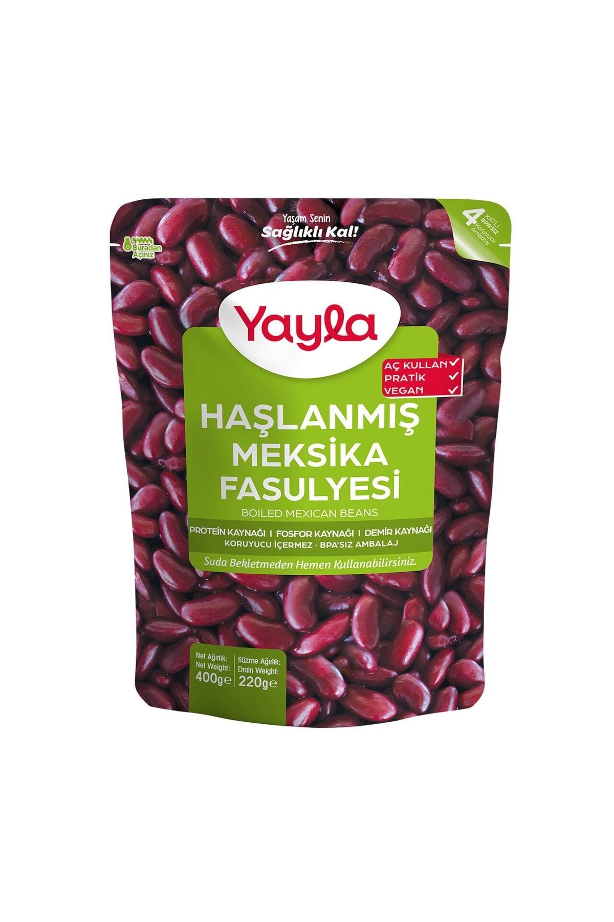Haşlanmış Meksika Fasulyesi 400 Gr