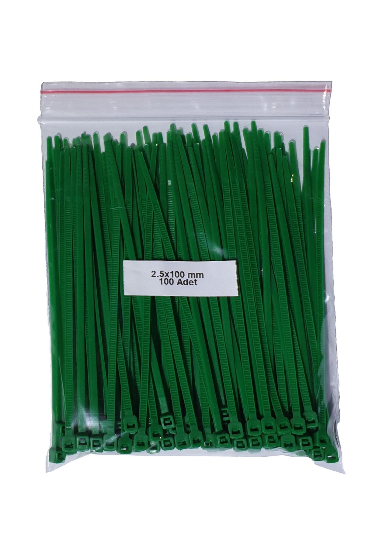 Plastik Kablo Bağı - Yeşil - 2,5mmx100mm-cırt Kelepçe (100 Adet)