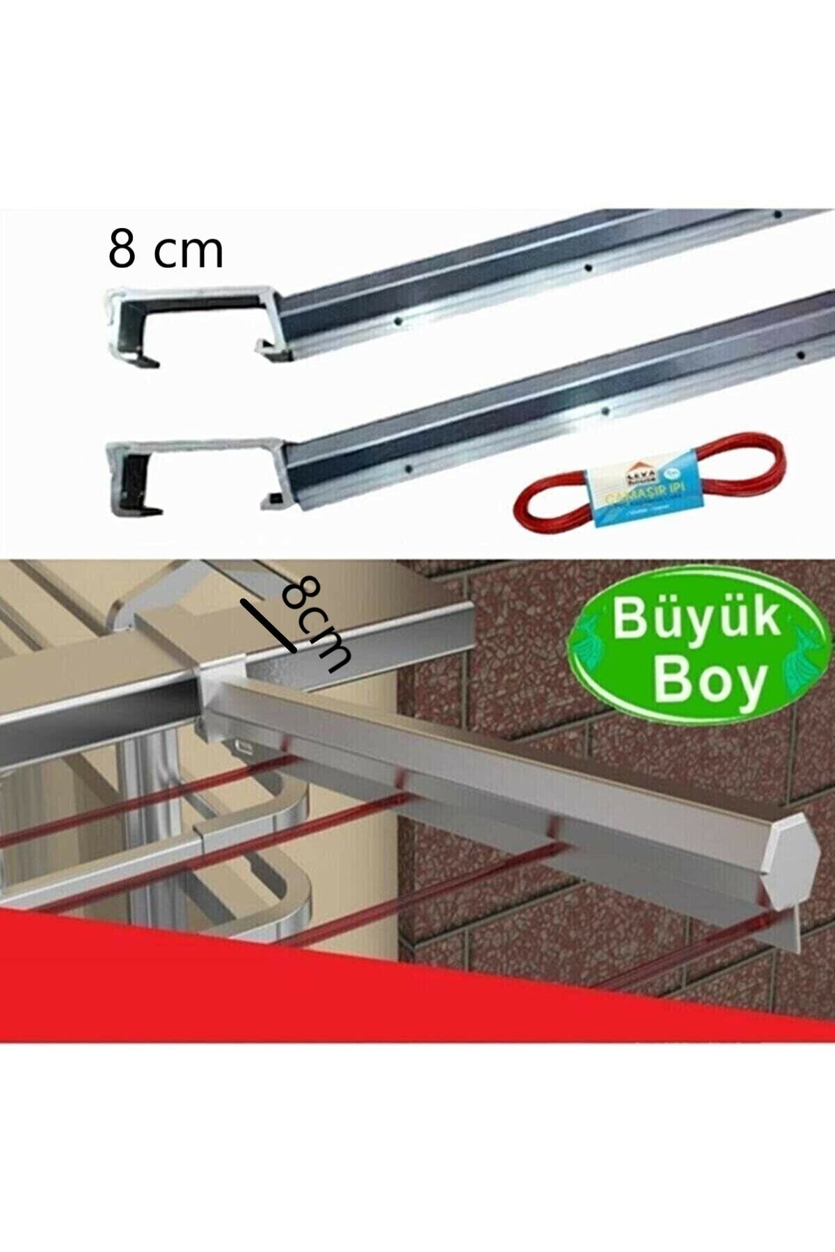 Cetinel Balkon Çamaşır Kurutmalık Askılığı Kare Küpeşte Balkon Askısı 80x30 Mm