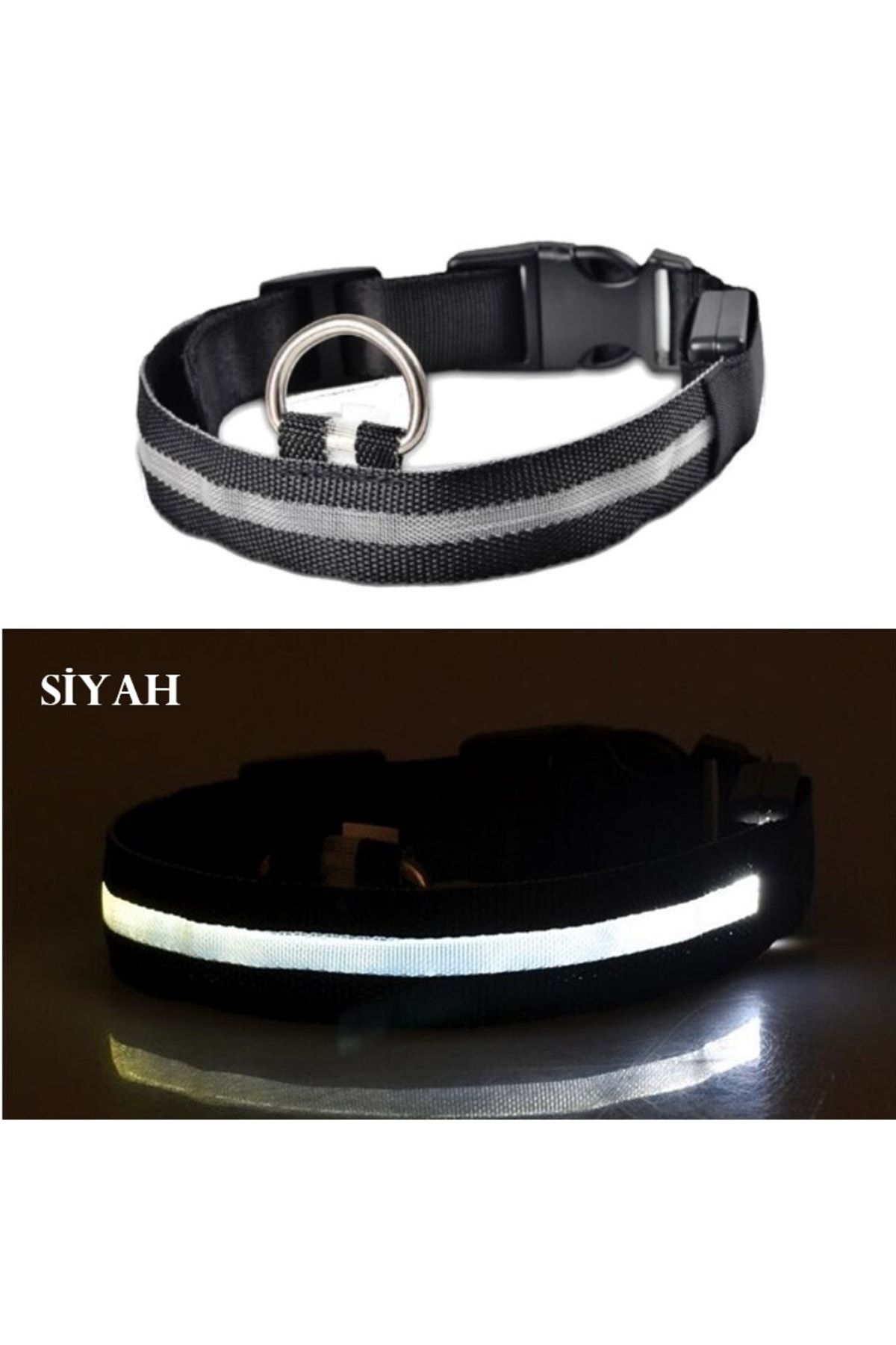 Led Işıklı Fonksiyonlu Boyun Tasması, Ayarlabilir Led Boyun Tasması - Siyah