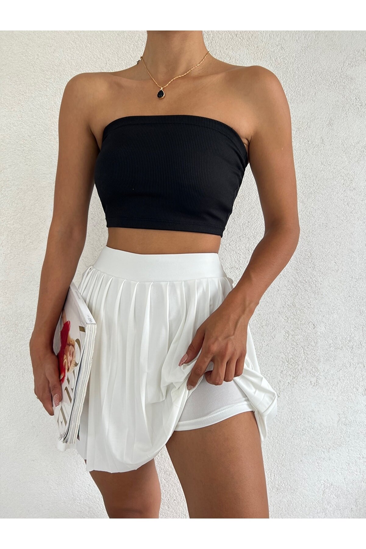 Kadın Tenis Eteği Içten Taytlı Sporcu Etek