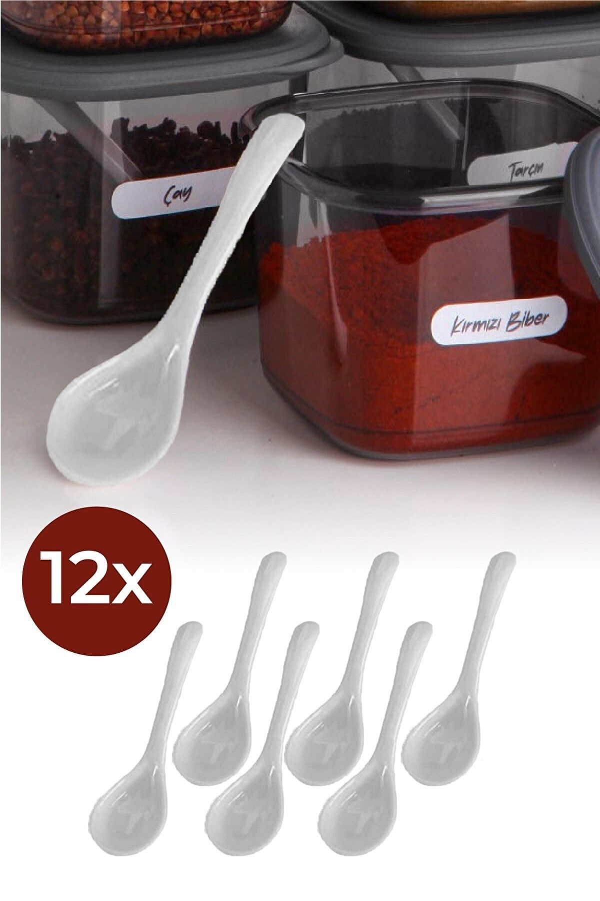 12li Kristal Baharat Kaşığı Baharatlık Ve Saklama Kabına Uygun