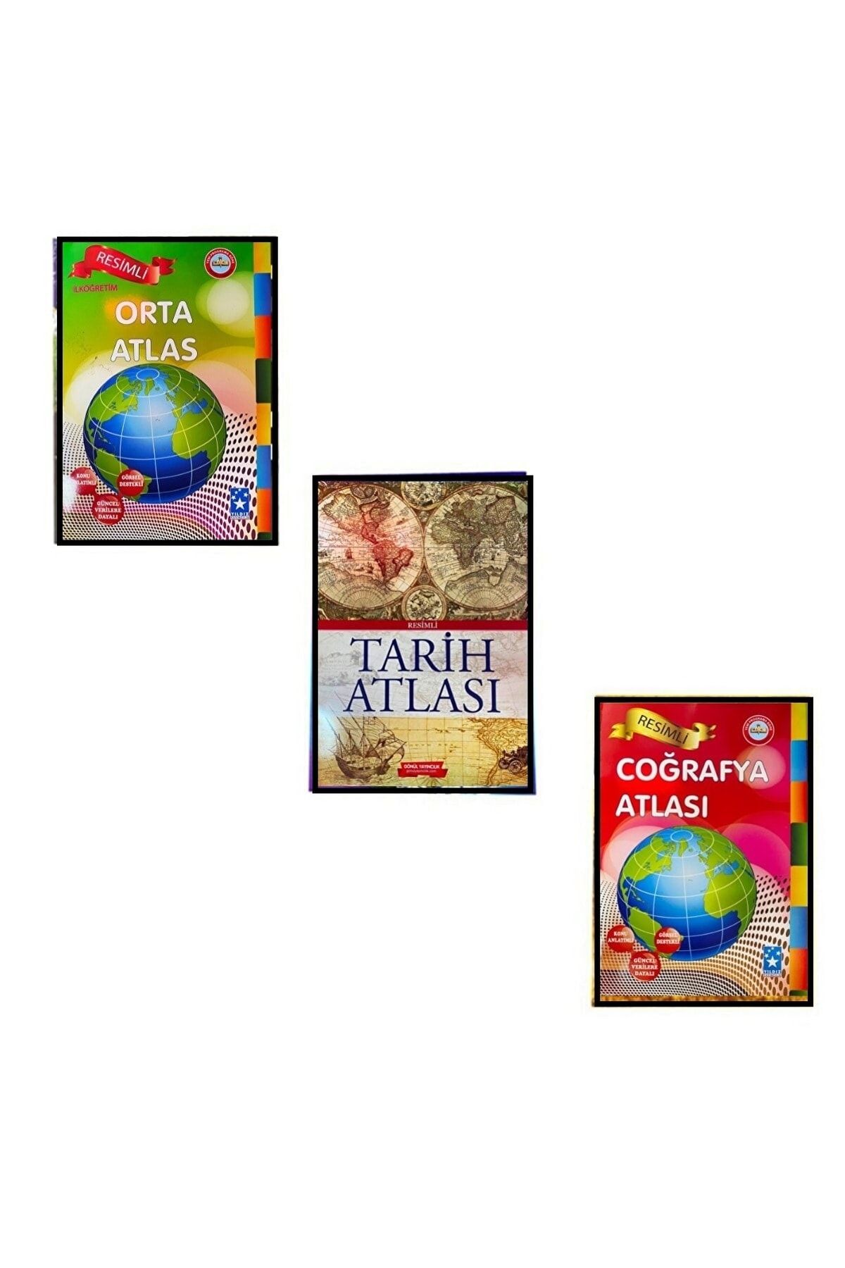 Okula Dönüş 33 Atlas Seti Coğrafya& Orta & Tarih Atlası 3'lü Set