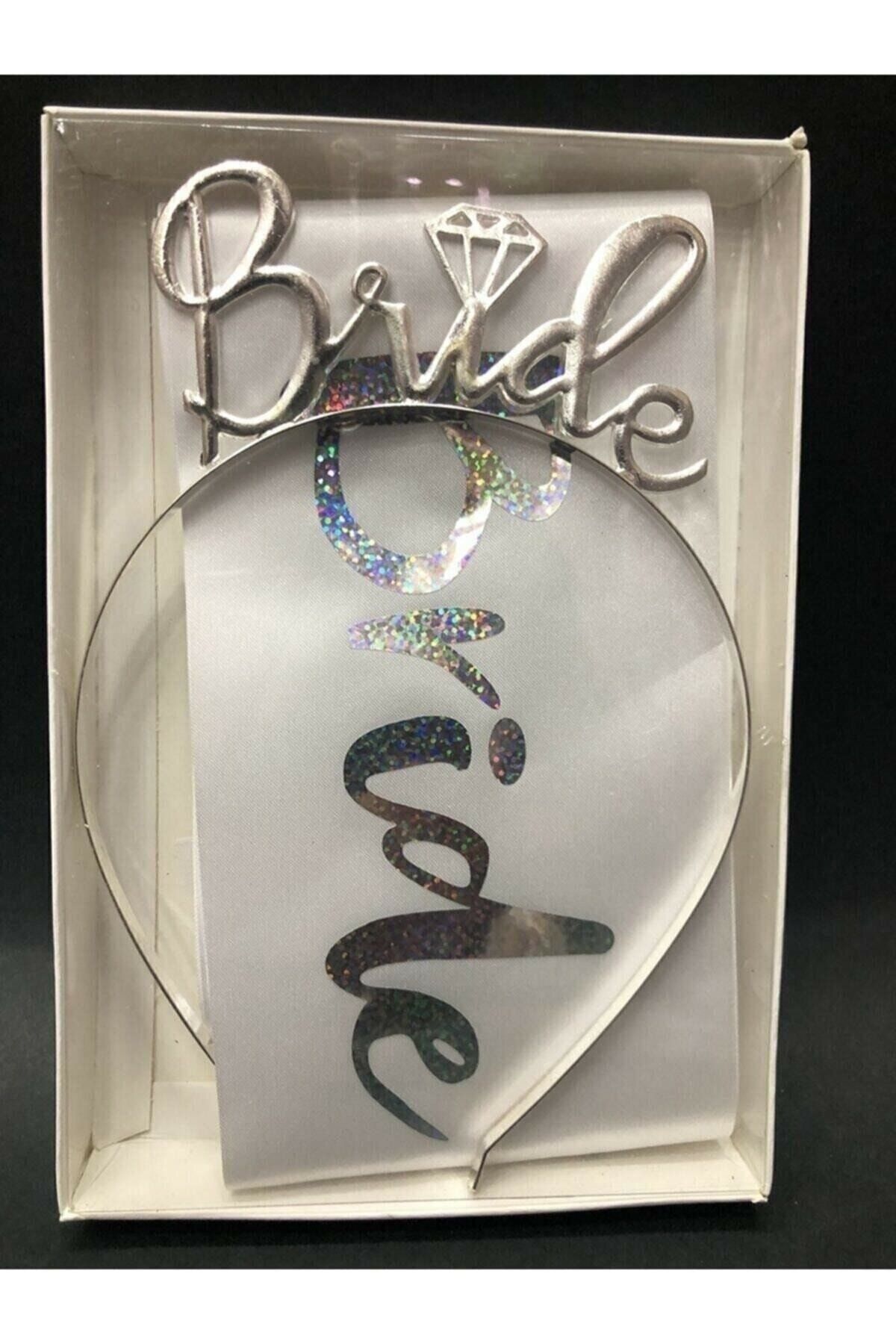 Gümüş Bride Plastik Taç Ve Kuşak Seti Bride To Be