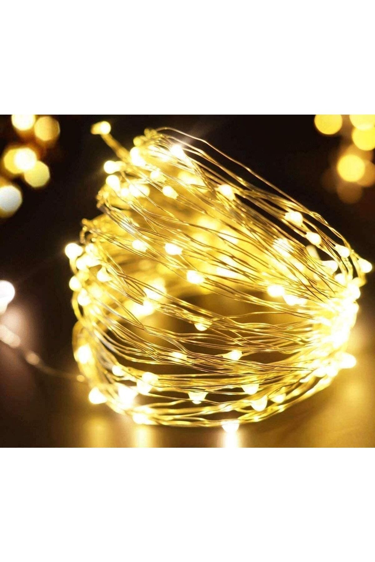5 Metre Günışığı Ramazan Bayramı Işığı Süsü Peri Led Işık Sarı Işıklı Dekoratif Pilli Ledli Lamba