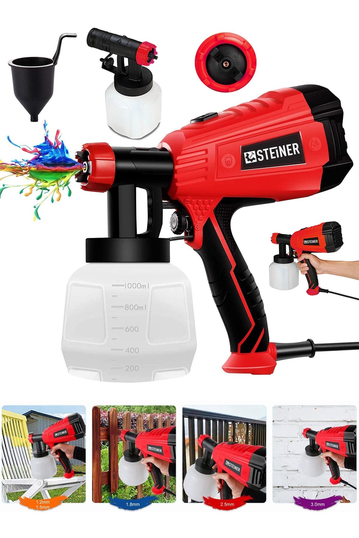 Alman Professional Gt-1400 Watt Kablolu Sprey Boya Püskürtme Tabancası Dezenfektan Ilaçlama Makinesi