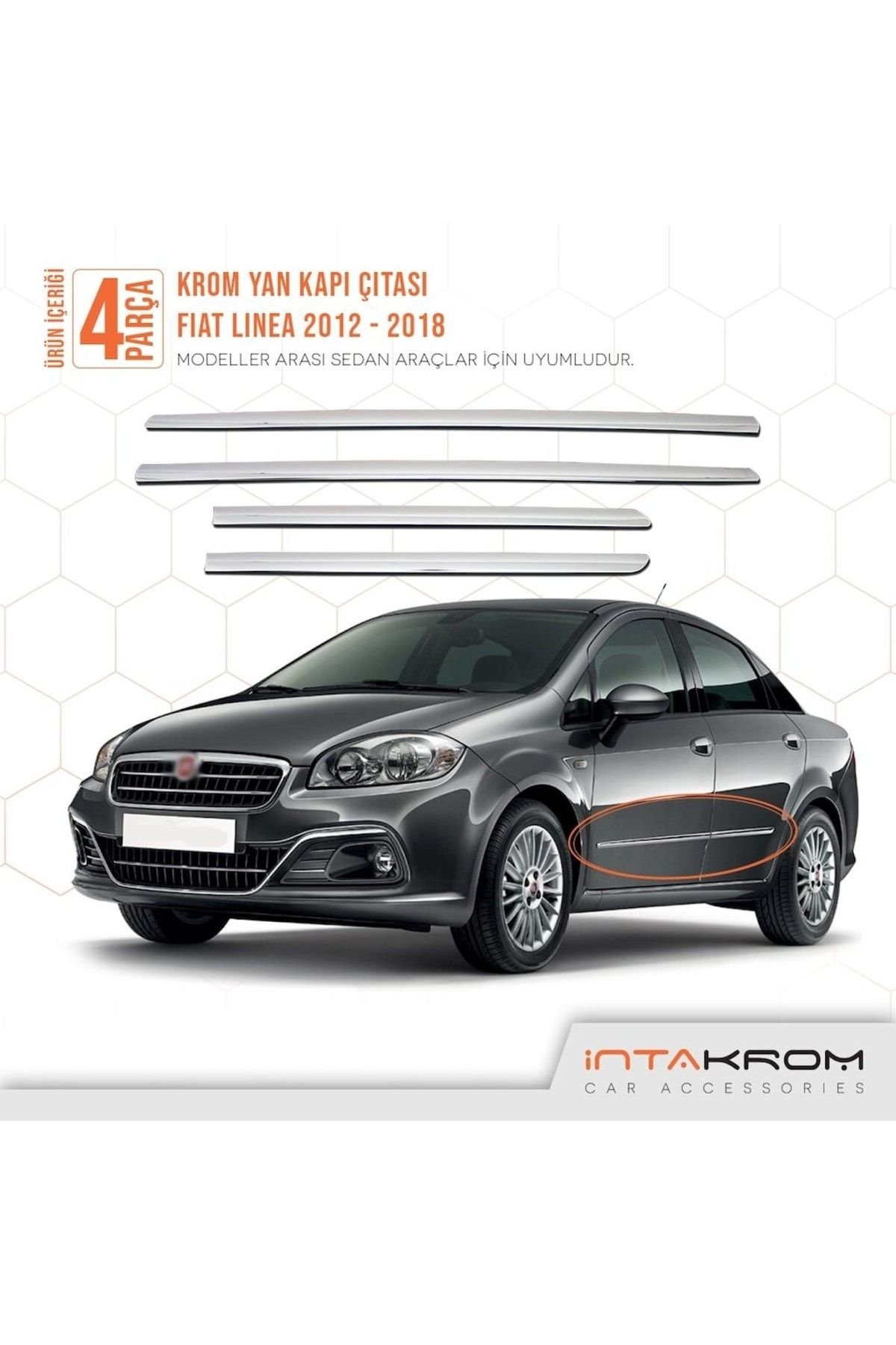 Fiat Linea Krom Yan Kapı Çıtası 2012-2018