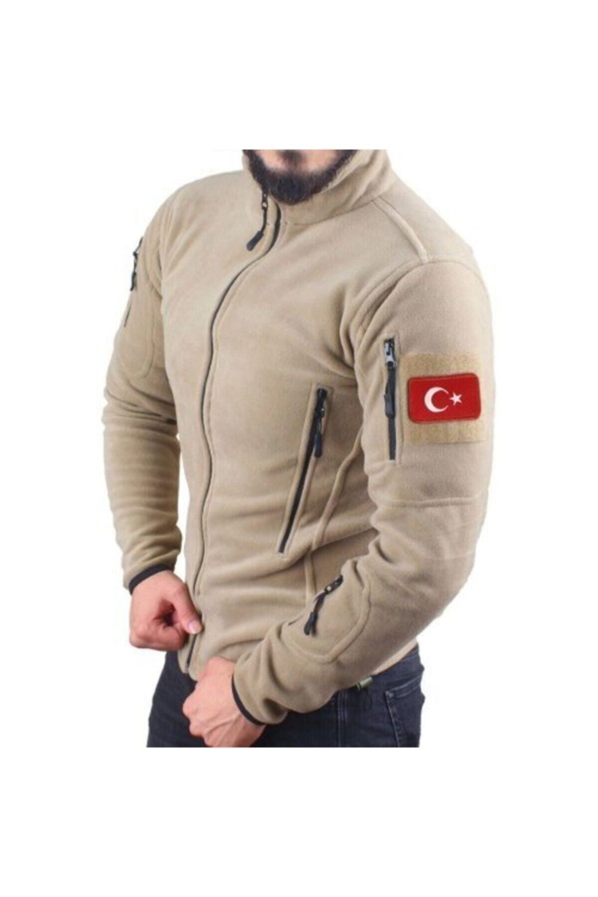 Çöl Sarısı Taktik Polar 5 Cepli Mont