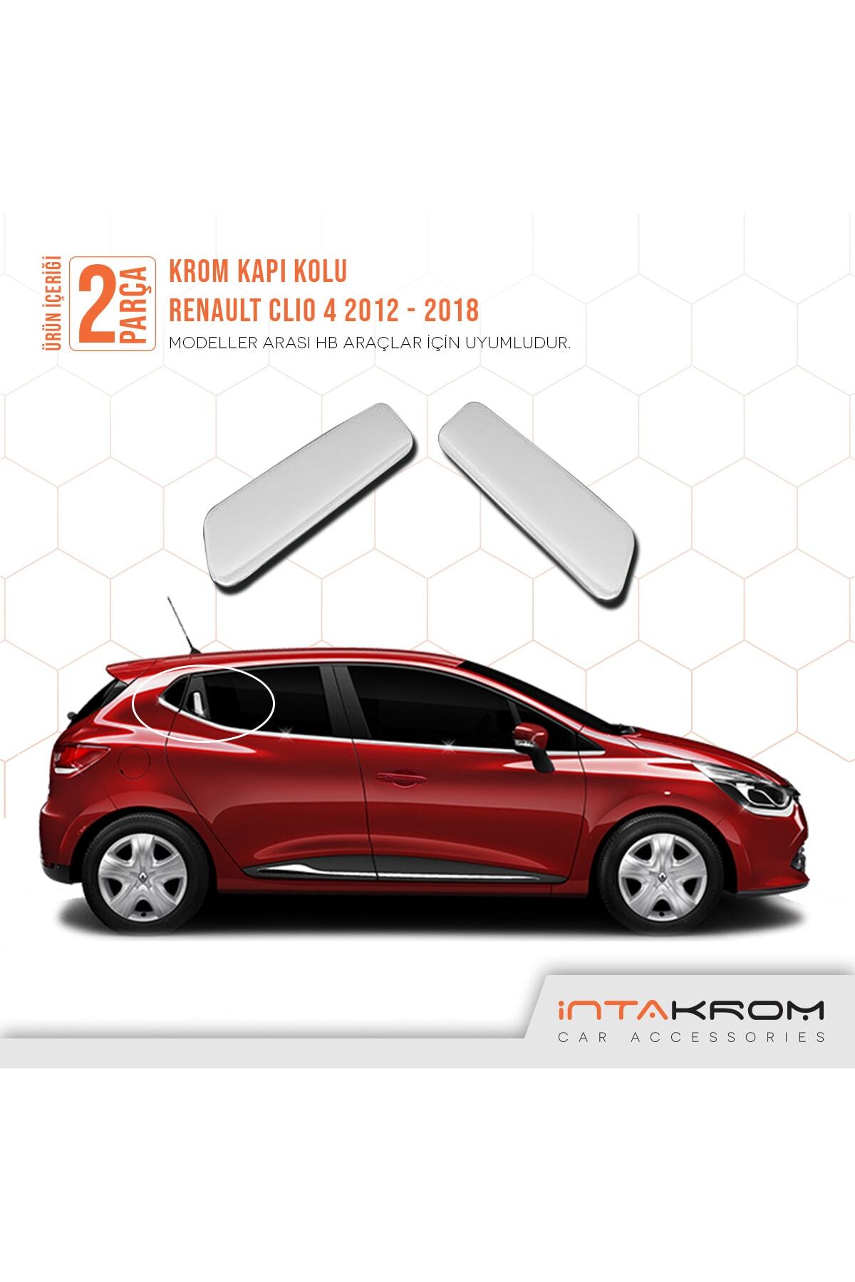 Renault Clio 4 Krom Arka Kapı Kolu 2 Parça 2012-2019 - Hb