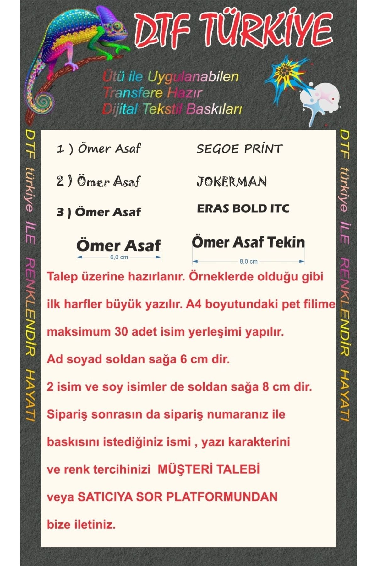 Isim Baskı-etiket Baskı-a4 Boyutunda-ütü Baskı-tekstil Baskı-