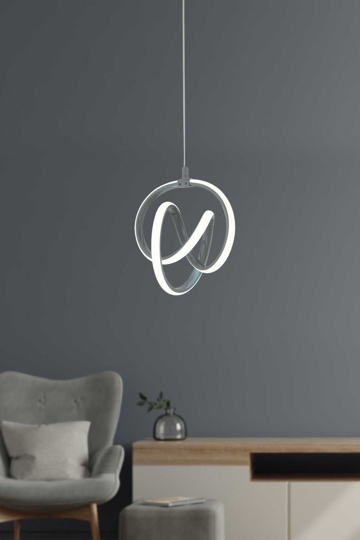 Venita Füme Modern Sarkıt Led Avize Beyaz Işık Salon Mutfak Oda Hol Ledli Avize