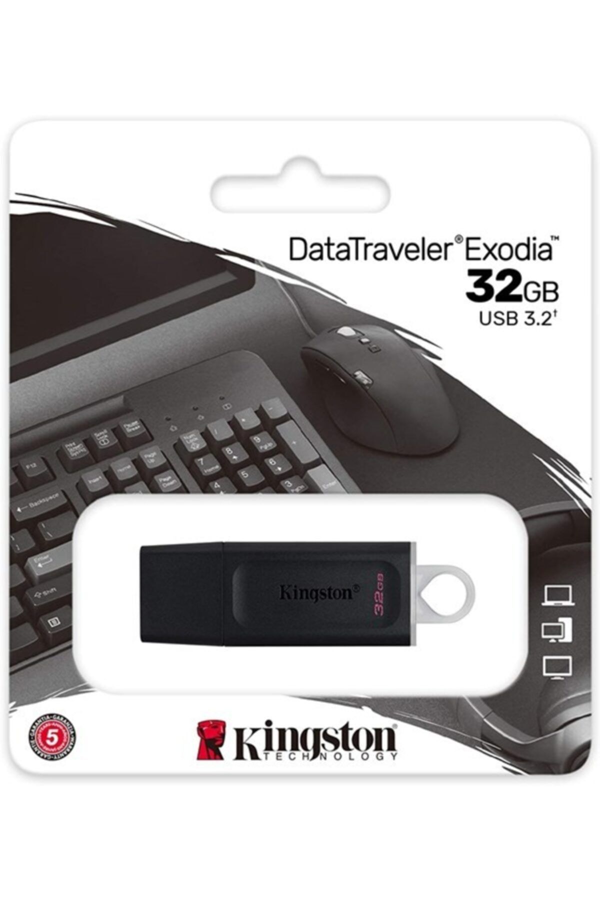 32 GB USB 3.2 Gen 1 DataTraveler Exodia Siyah Beyaz 32 GB Flash Bellek