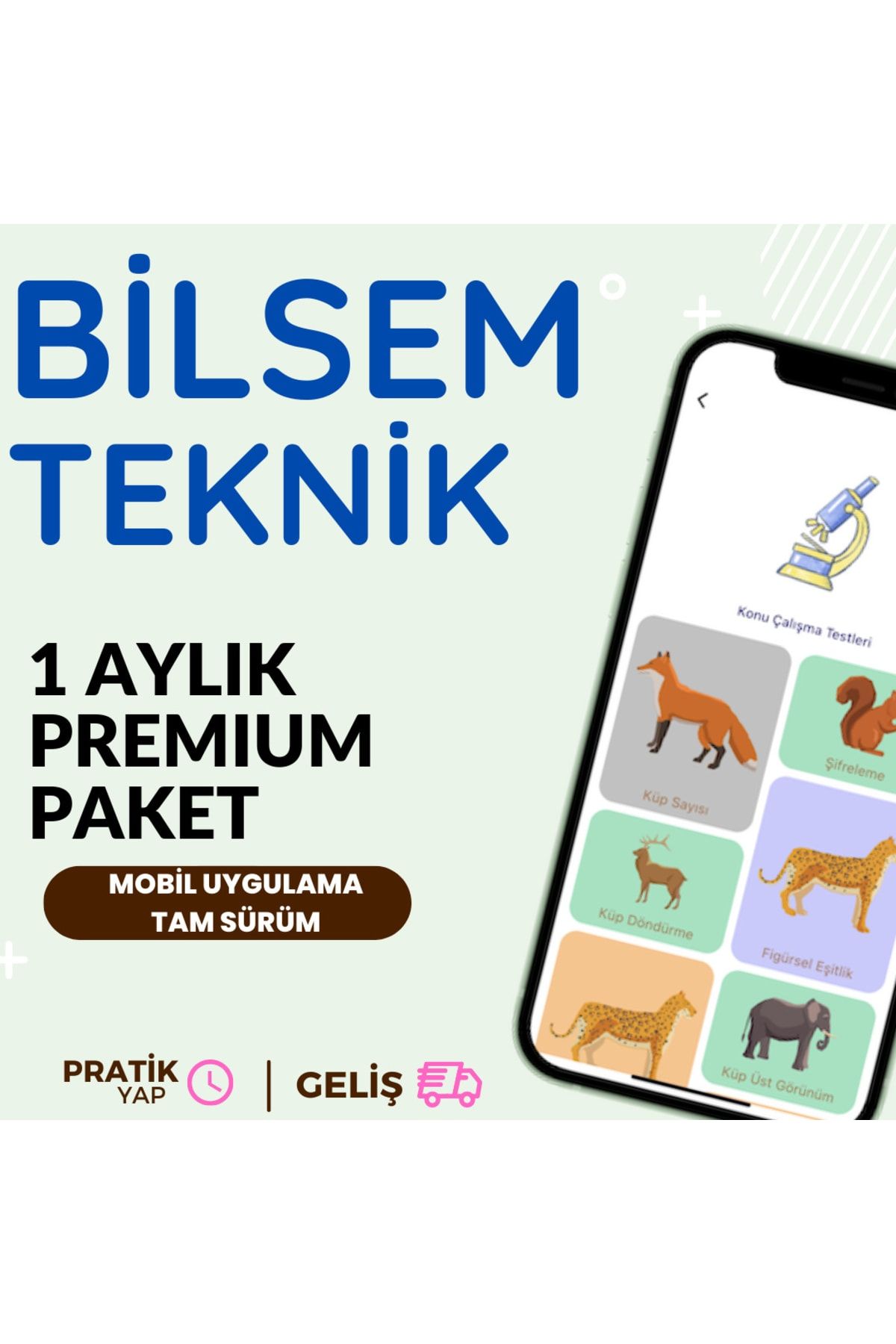 - Bilsem Sınavına Hazırlık Uygulaması - 1 Aylık Premium Paket