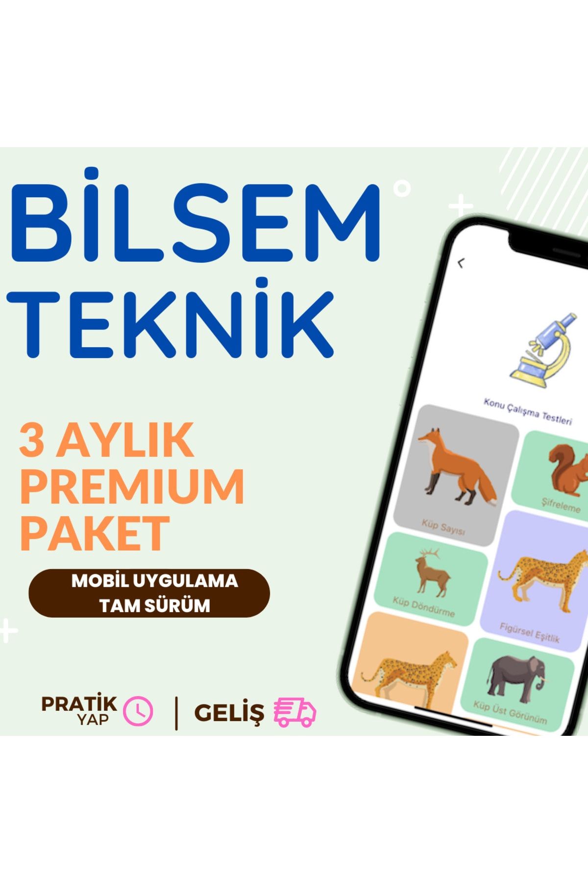- Bilsem Sınavına Hazırlık Uygulaması - 3 Aylık Premium Paket