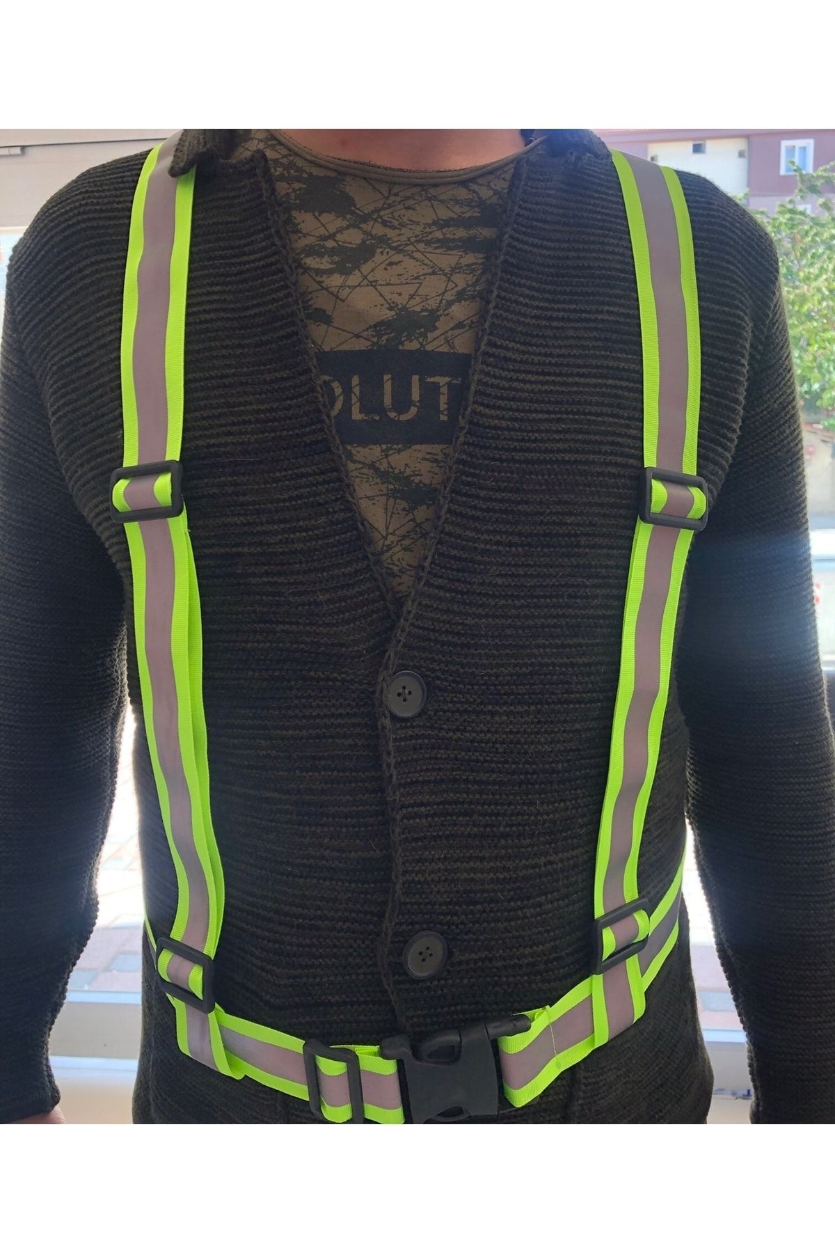 Yeşil Reflektörlü Motosiklet Scooter Ve Bisiklet Pratik Ikaz Yeleği