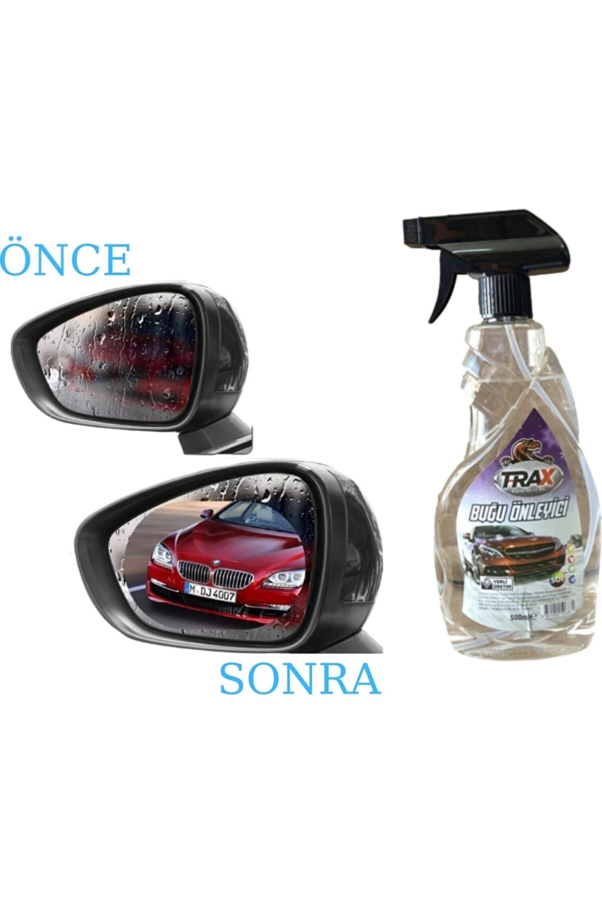 Oto Araç Buğu Önleyici Sprey Araç Oto Cam Ayna Buğu Giderici 500ml