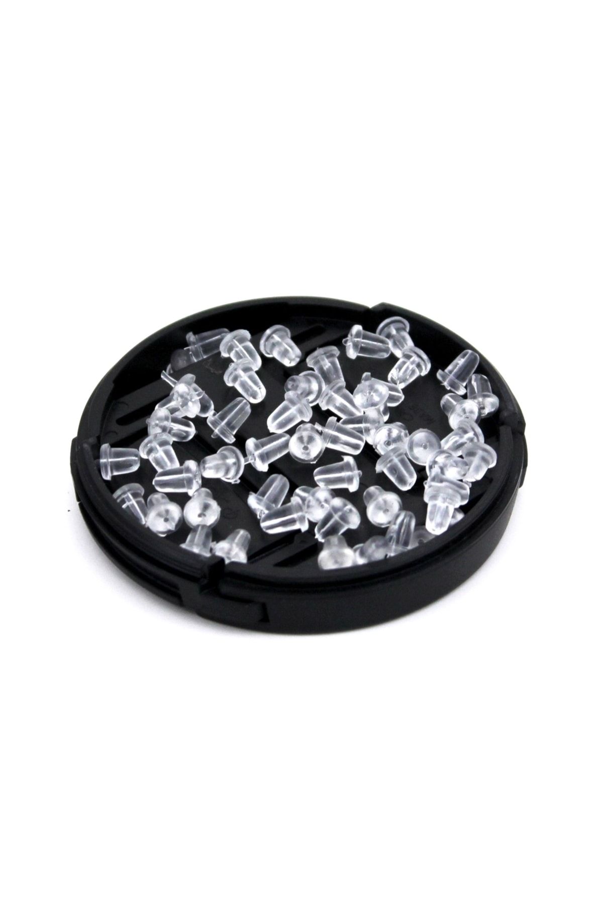 400 Adet (200 ÇİFT) - 5x5 Mm Plastik Küpe Pistonu, Küpe Arkalığı