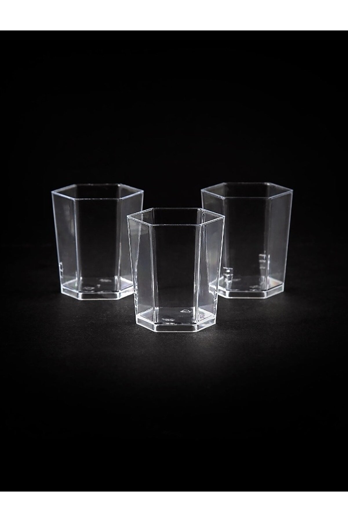 Plastik Kristal Altıgen Kap 50cc - 50 Adet (1 PAKET)