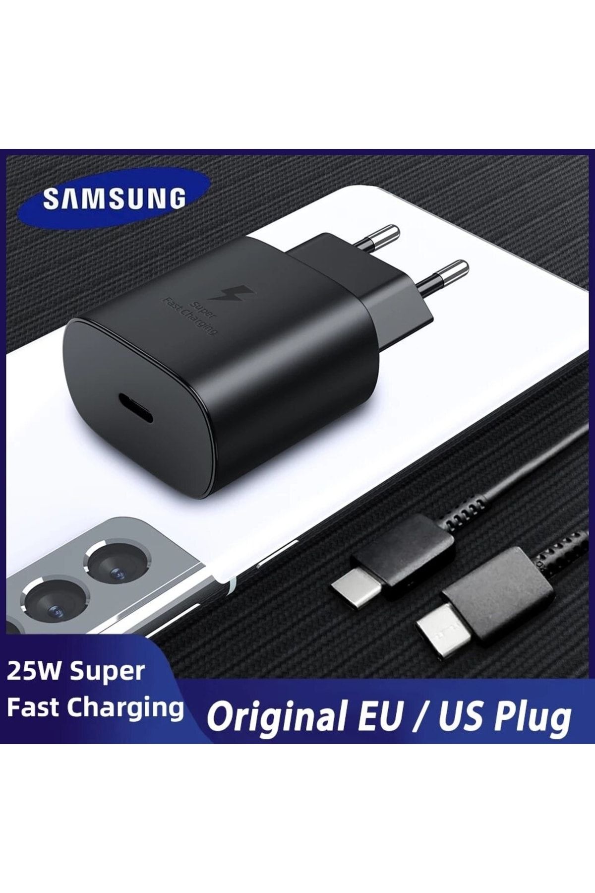 Galaxy S20 / S20 / S20 Ultra Type-c 25w Orjinal Hızlı Şarj Aleti Cihazı Adaptörü 25watt