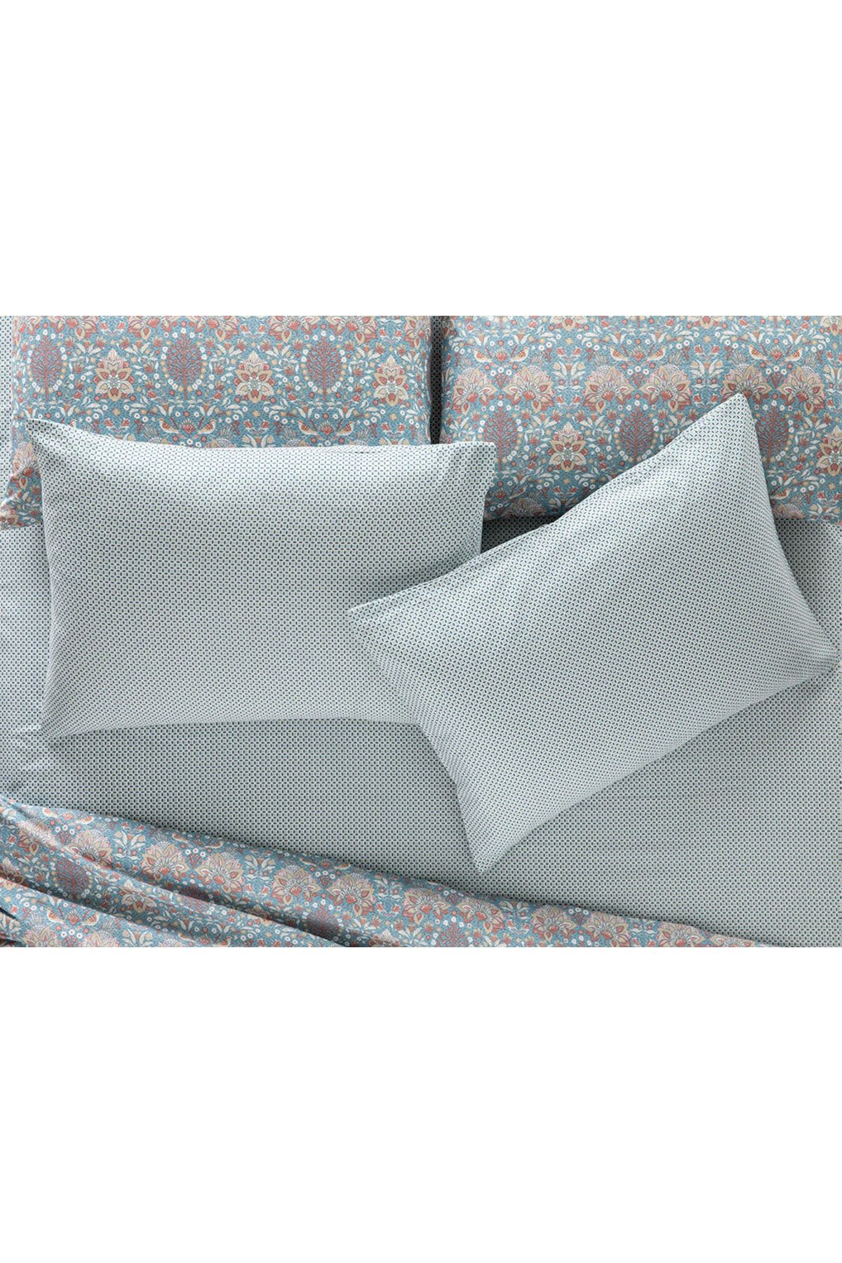 Twin Palms Kolay Ütülenir 2'li Yastık Kılıfı 50x70 Cm Seledon