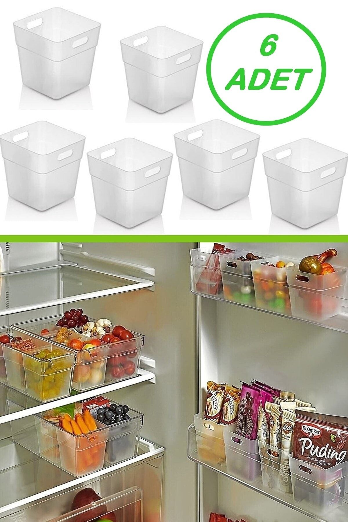 6 Adet Buzdolabı Kapak Içi Düzenleyici Organizer 6'lı Buzdolabı Içi Düzenleyici Ve Banyo Organizeri
