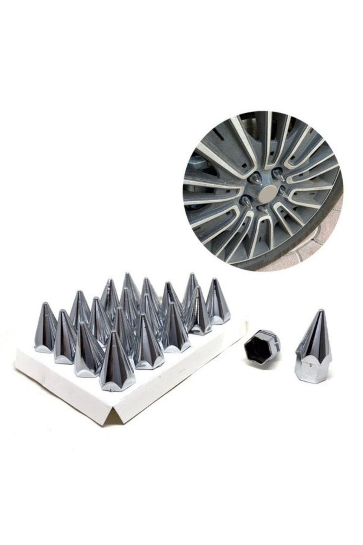Mermi Sivri Bijon Kapağı Krom Renk 17mm