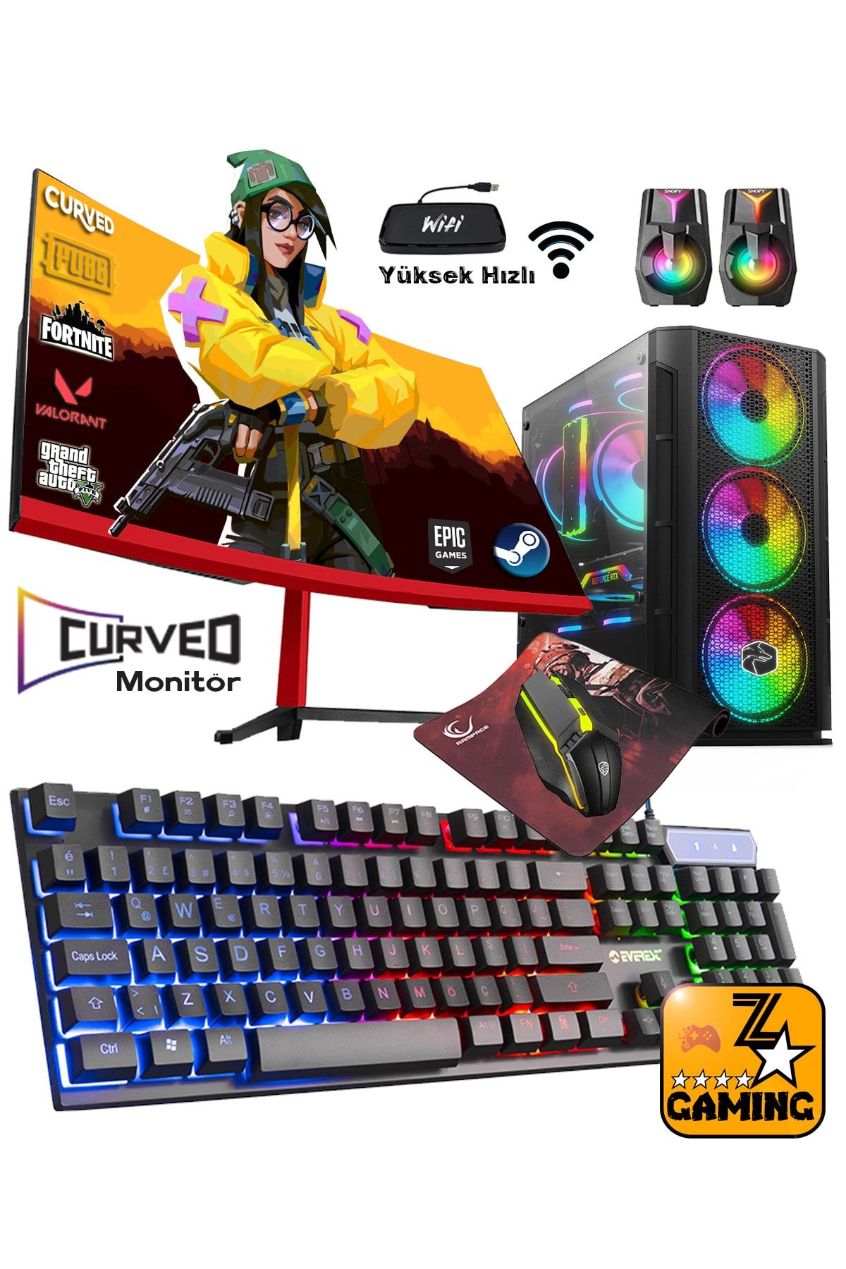 Xforce P40 I5-3470 16gb 120gb+500gb 4gb Gt730 23.8" Oyuncu Masaüstü Bilgisayar