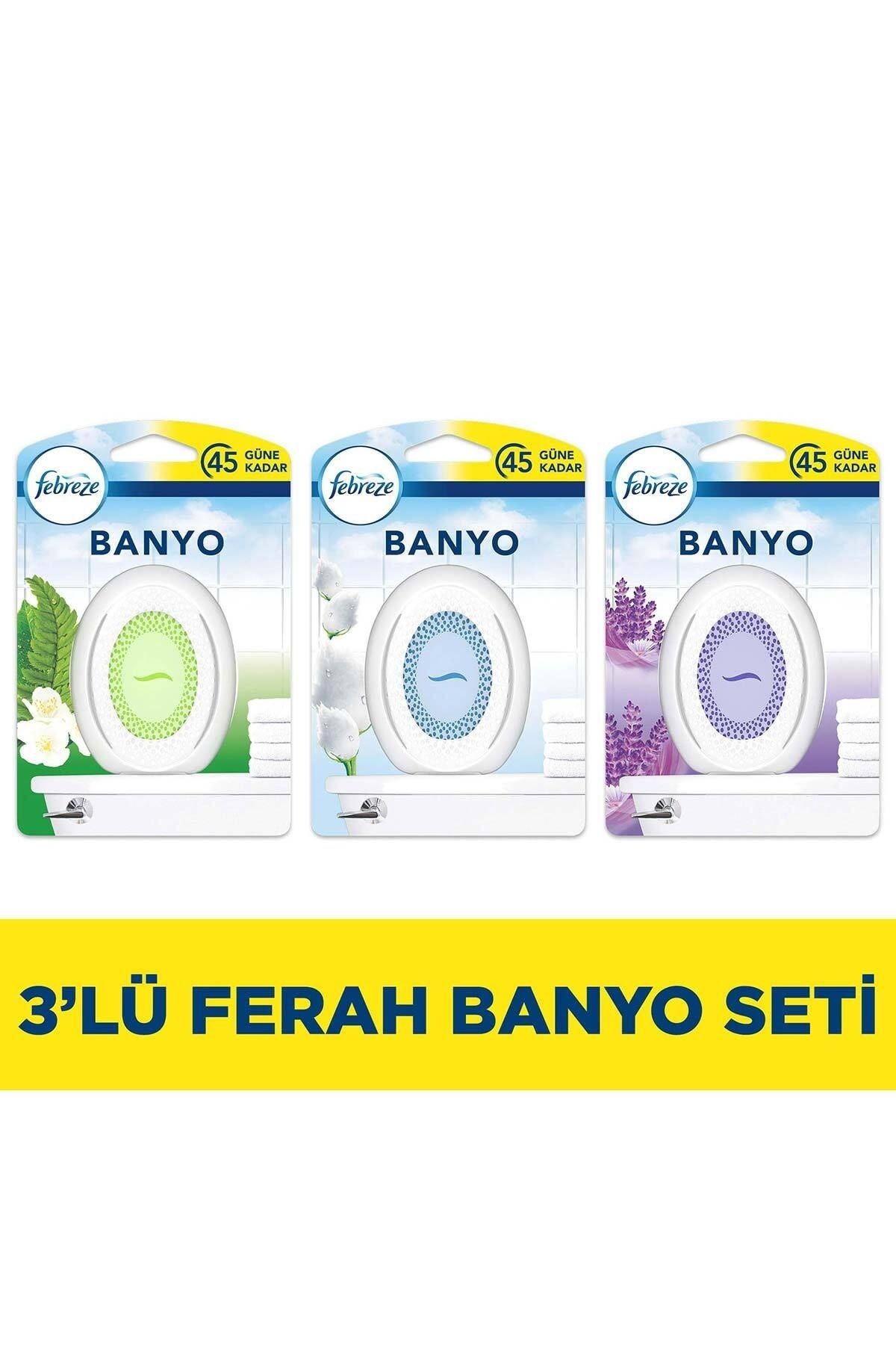 Banyo Hava Ferahlatıcı Oda Kokusu 3'lü Set (DAĞ ESİNTİSİ, TEMİZ ÇARŞAF FERAHLIĞI, LAVANTA)