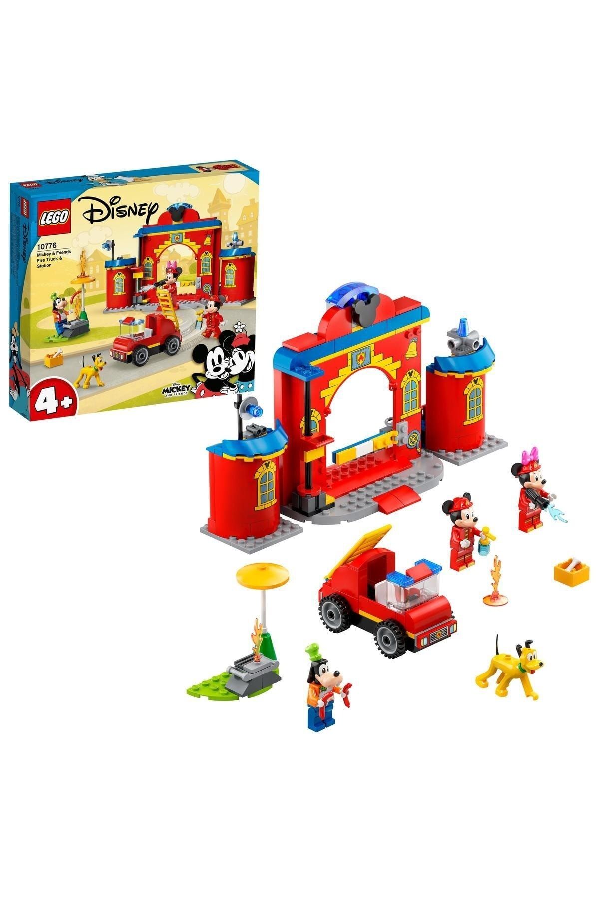 Disney Mickey &amp; Arkadaşlarının İtfaiye Merkezi ve Kamyonu 10776 Oyuncak Yapım Seti (144 Parça)