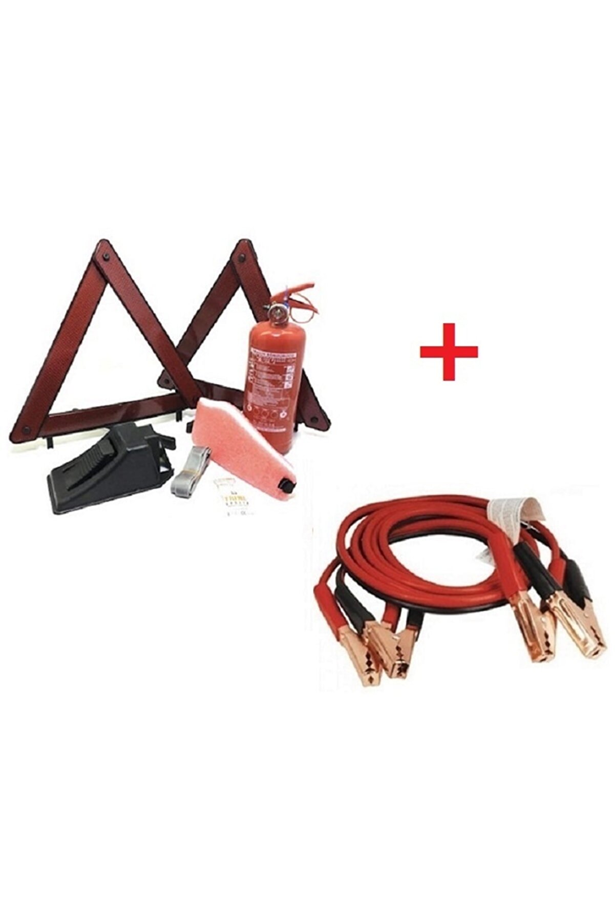 Standarda Uygun 7 Parça Trafik Seti Ile 1200 Amp 1.50 Mt Akü Takviye Şarj Kablosu Seti