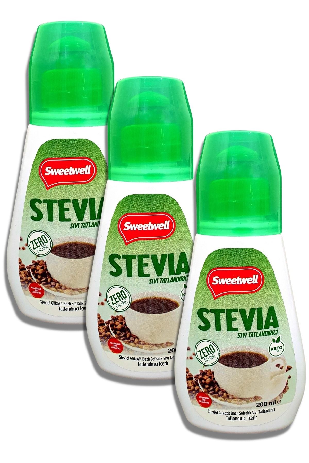 Stevia Sıvı Tatlandırıcı Sıfır Kalori 200 Ml X 3 Adet