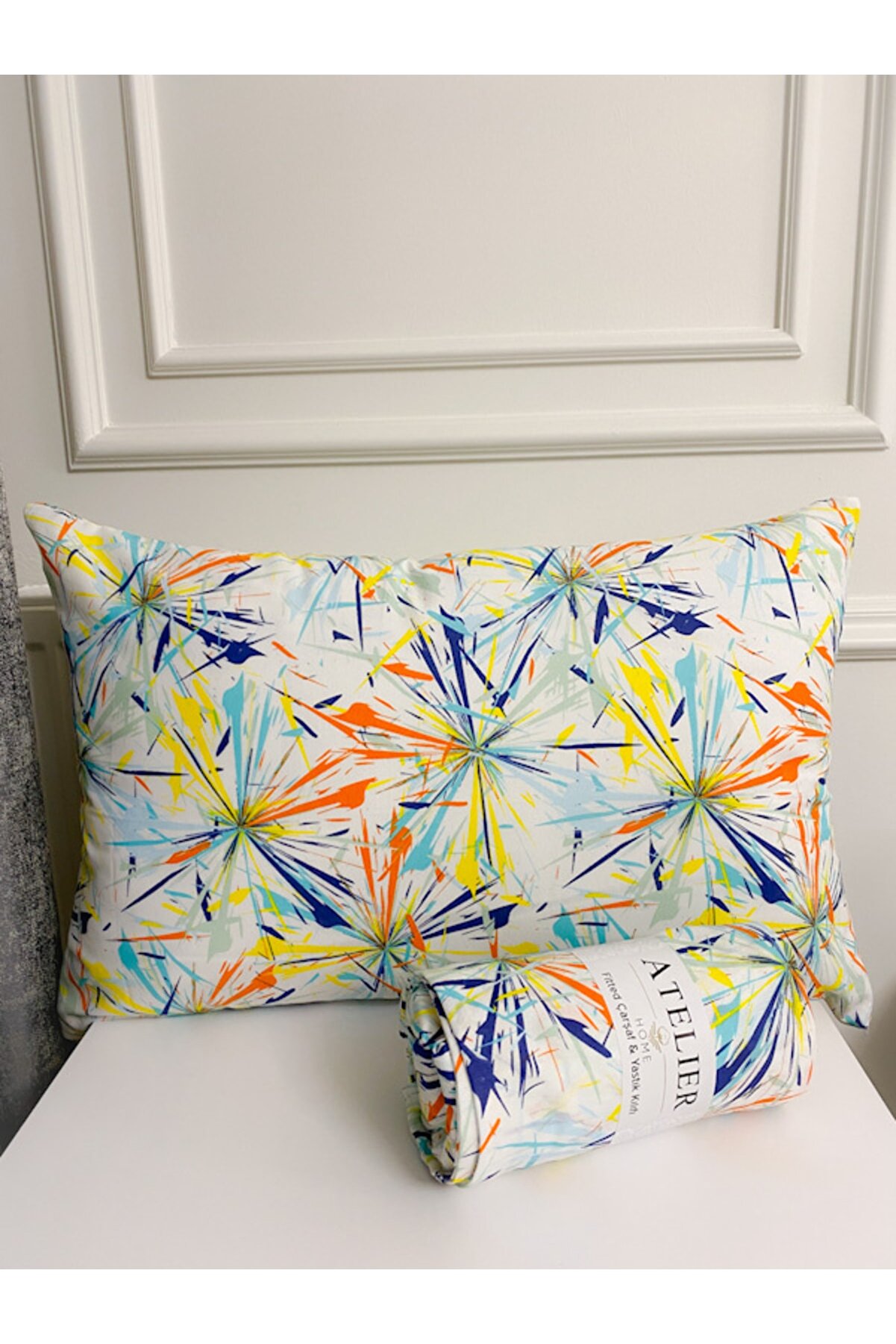 180x200 Ranforce Lastikli Çarşaf Takımı + 2 Yastık Kılıfı Çok Renkli