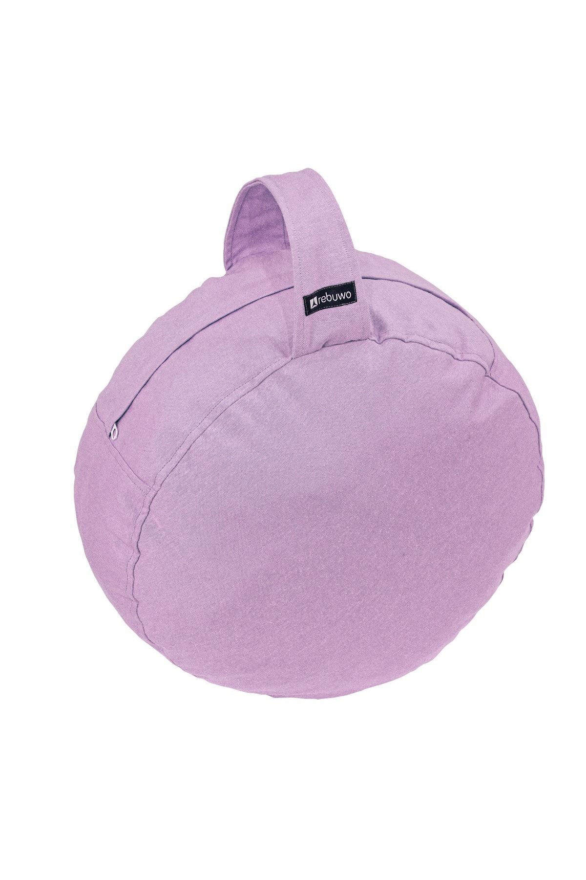 %100 Pamuk Keten Kumaş Yoga Minderi Meditasyon Minderi Mor 36 Cm Çap