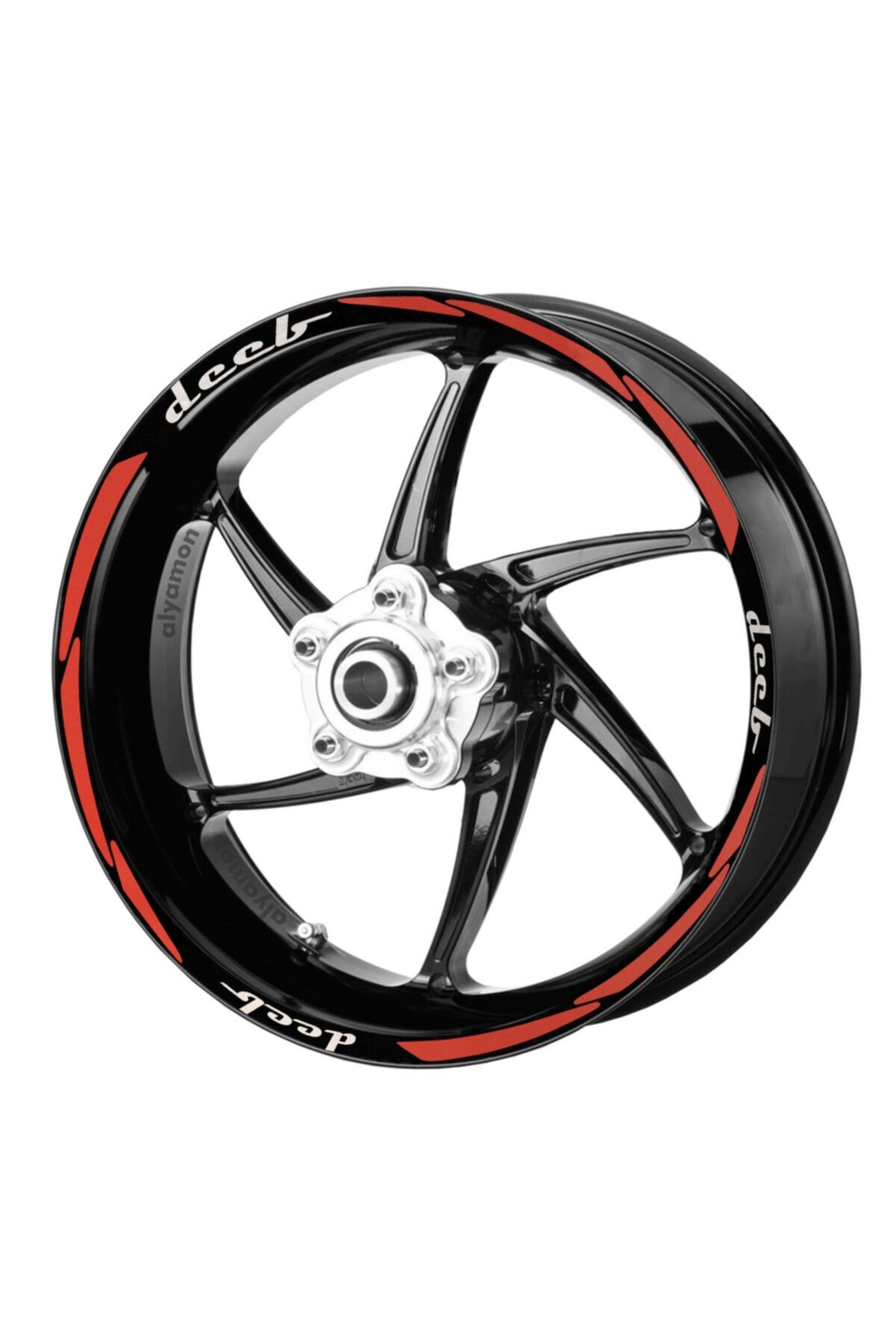 Jant Şeridi Universal Kırmızı Beyaz Racing Yazılı Model X