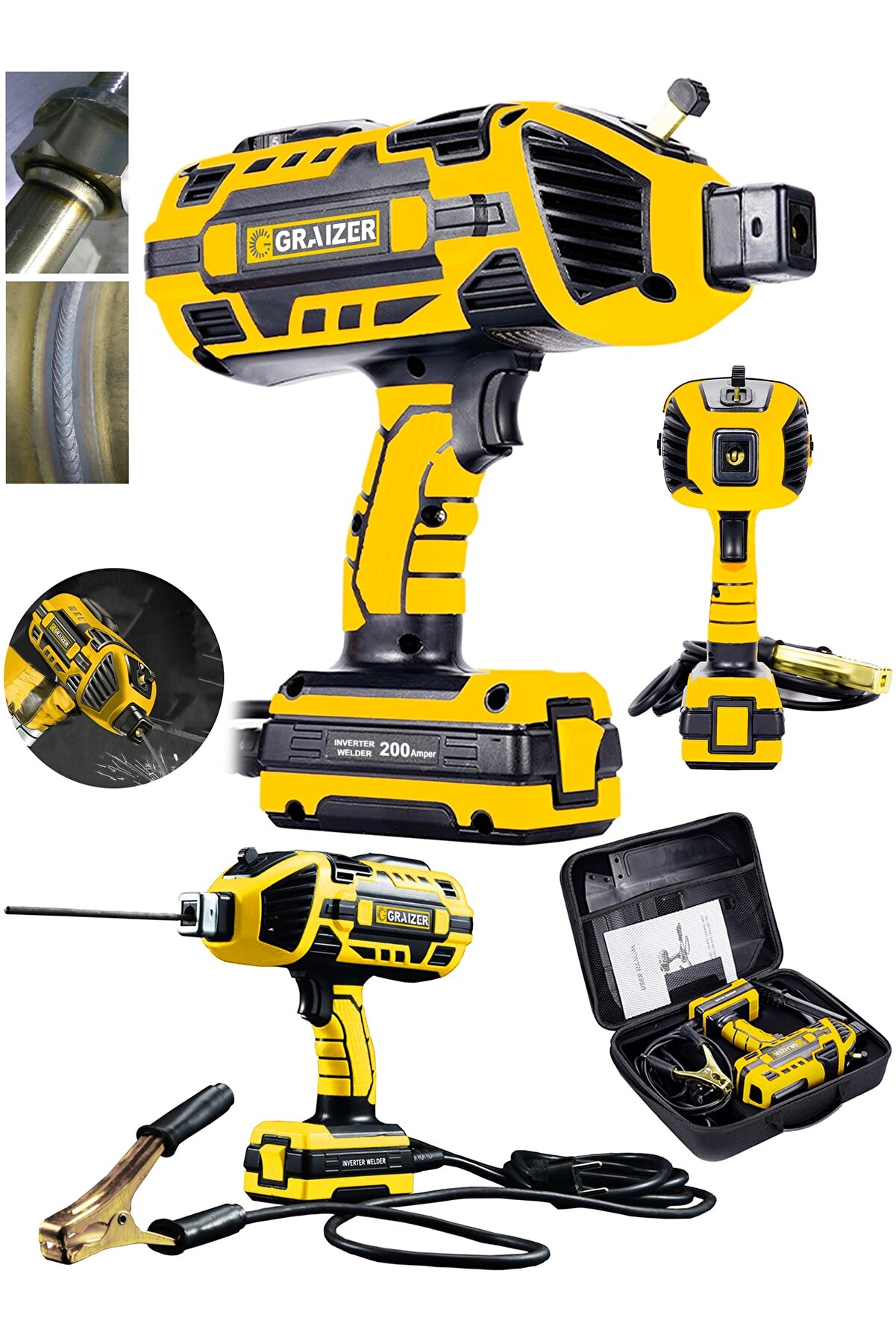 Alman Pro-300 Amper Yeni Nesil Tabanca Kaynak Makinası Invertör Elektrot Kaynak Makinesi Profesyonel