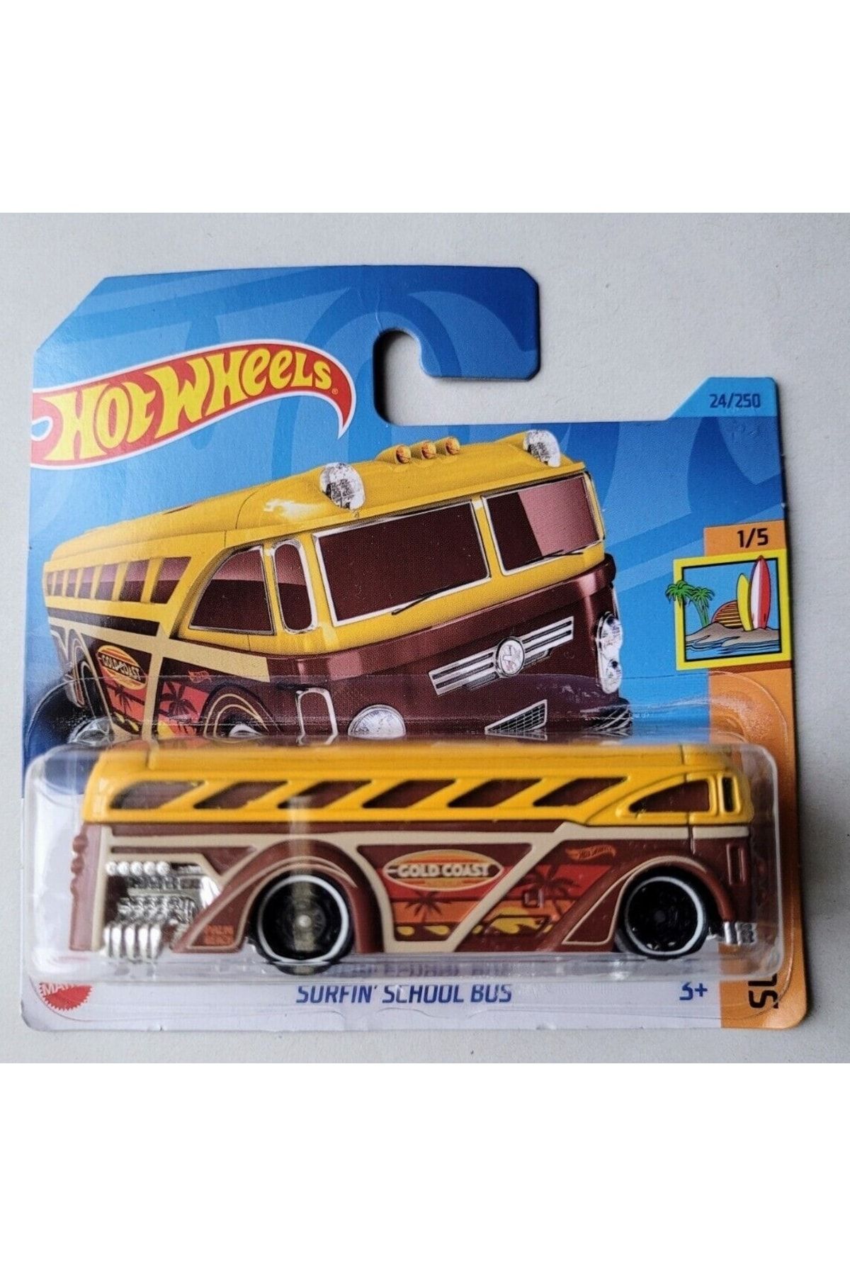 New - Yeni Surfın School Bus 1:64 Ölçek Hotwheels Marka 1/5