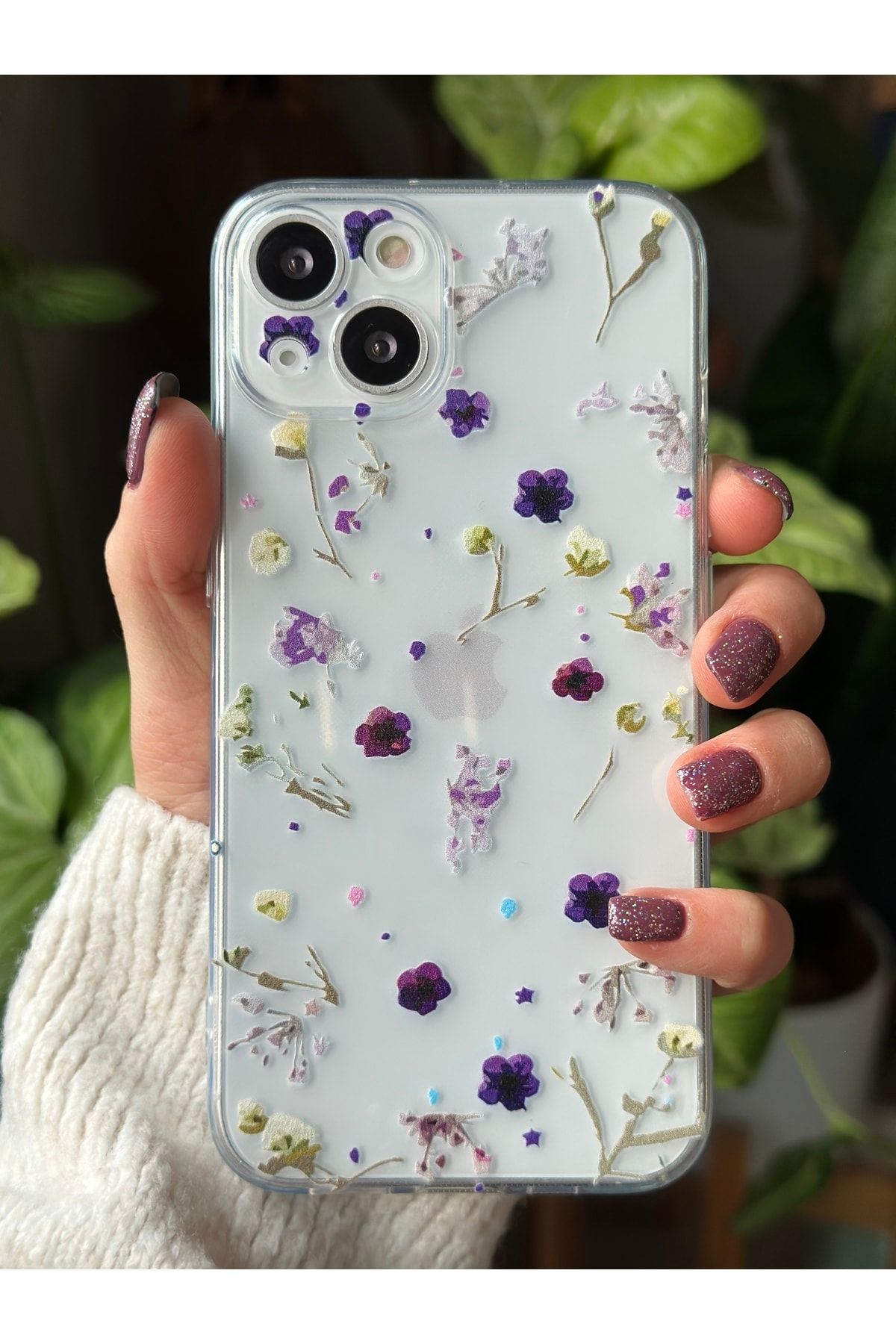 Iphone 14 Plus Ve 15 Plus Uyumlu Şeffaf Baskı Desenli Silikon Kılıf