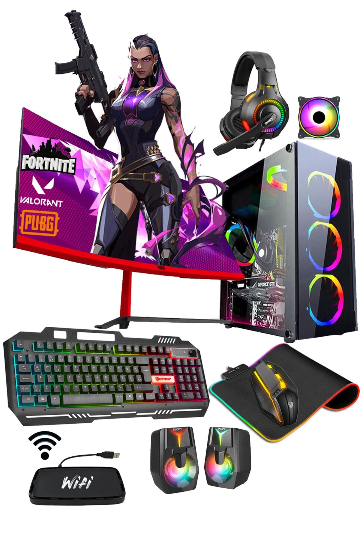 Rx90 Pro i5-3470 16GB 256GB SSD+1TB HDD Gtx1650 23.8" 165Hz Curved Oyuncu Masaüstü Bilgisayarı