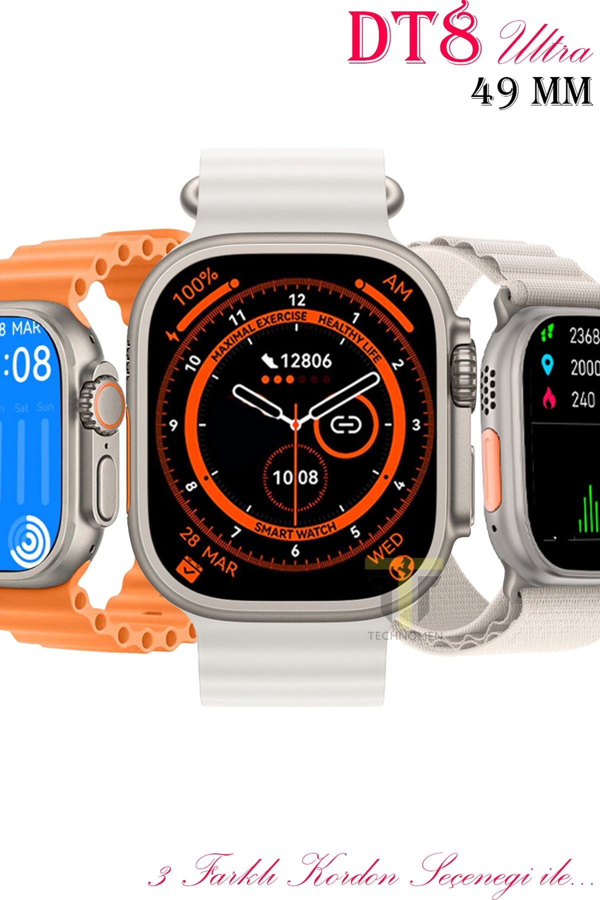 Dt 8 Ultra Plus 2.02 Inç Akıllı Saat Premium 2023 Son Sürüm Smart Watch 49 Mm Watchultra