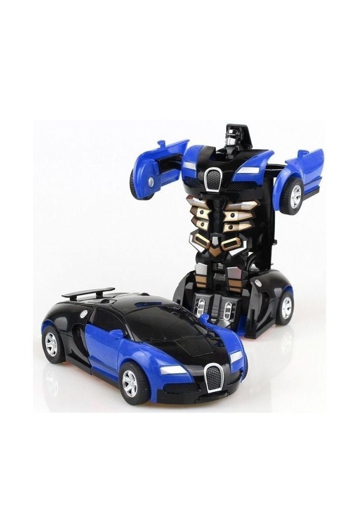 Robot Çek Bırak Araba 1:32 Kendinden Robota Dönüşebilen Araba - Çek Bırak Robota Dönüşen Araba