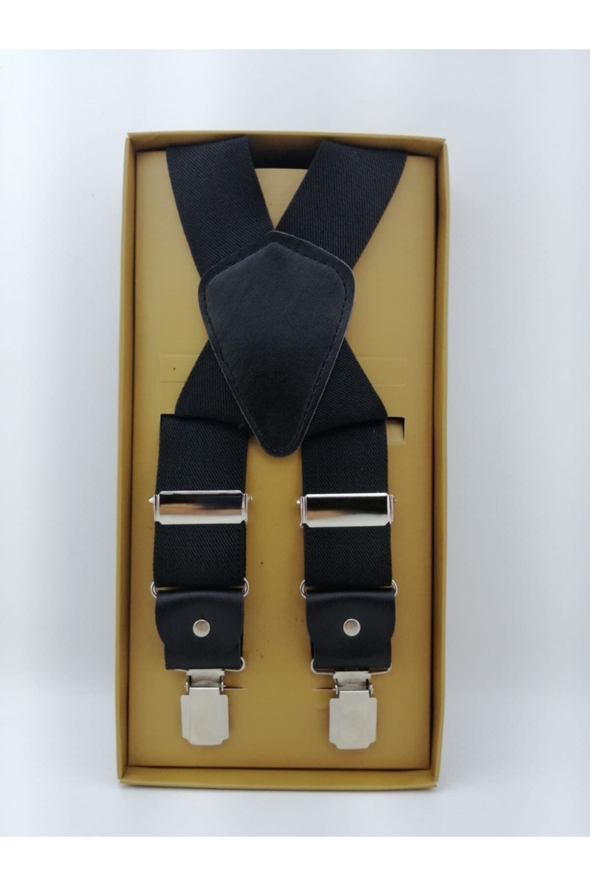 Erkek Siyah 4 Klipsli Salopet Pantolon Askı