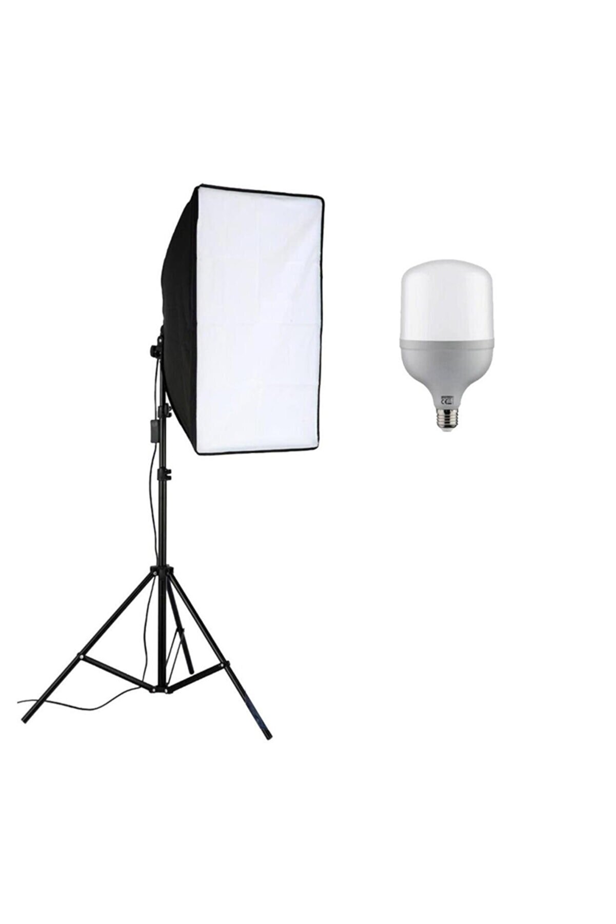 Ürün Çekimi Moda Reklam Cast İçin Güçlü Led Ampullü Sürekli Işık Softbox Set 50x70 cm