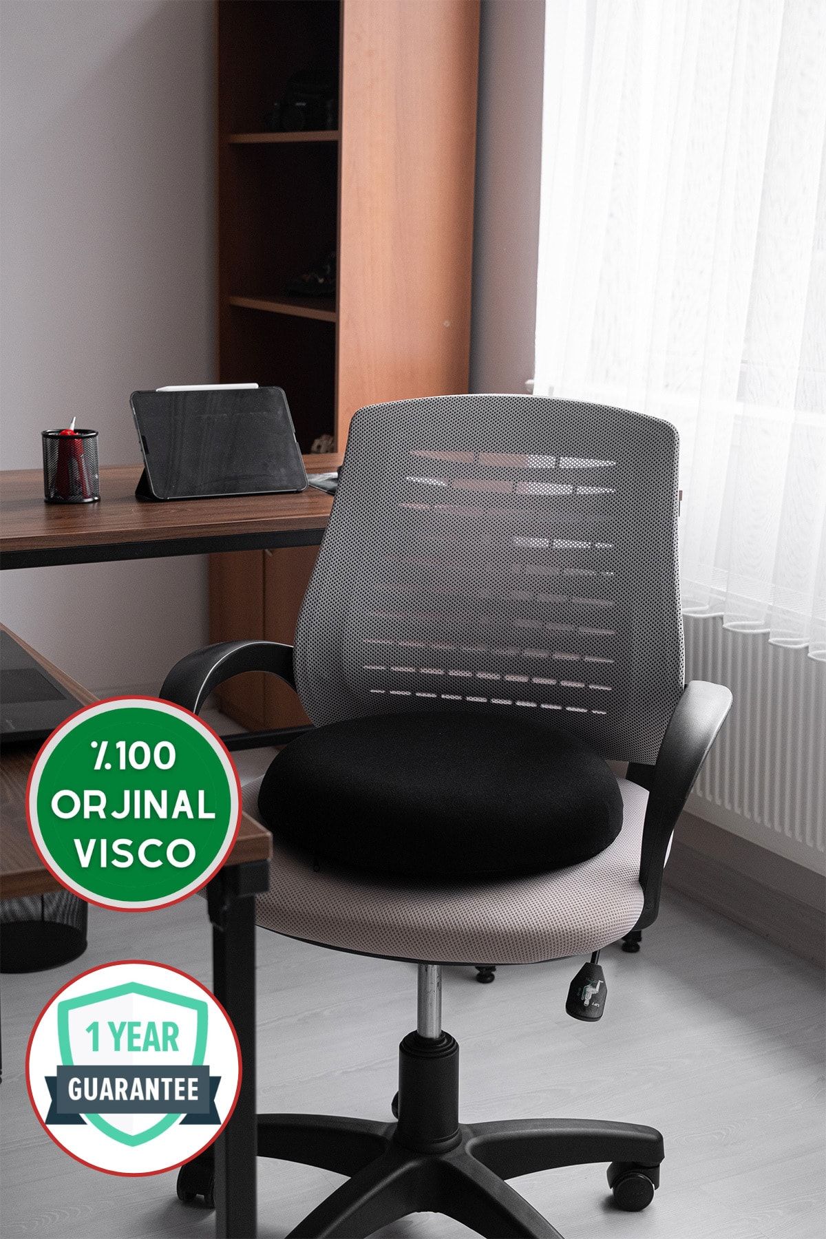 Visco Oturma Simid'i Visco Oturma Minderi Visco Ofis Koltuk Minderi Siyah/bordo