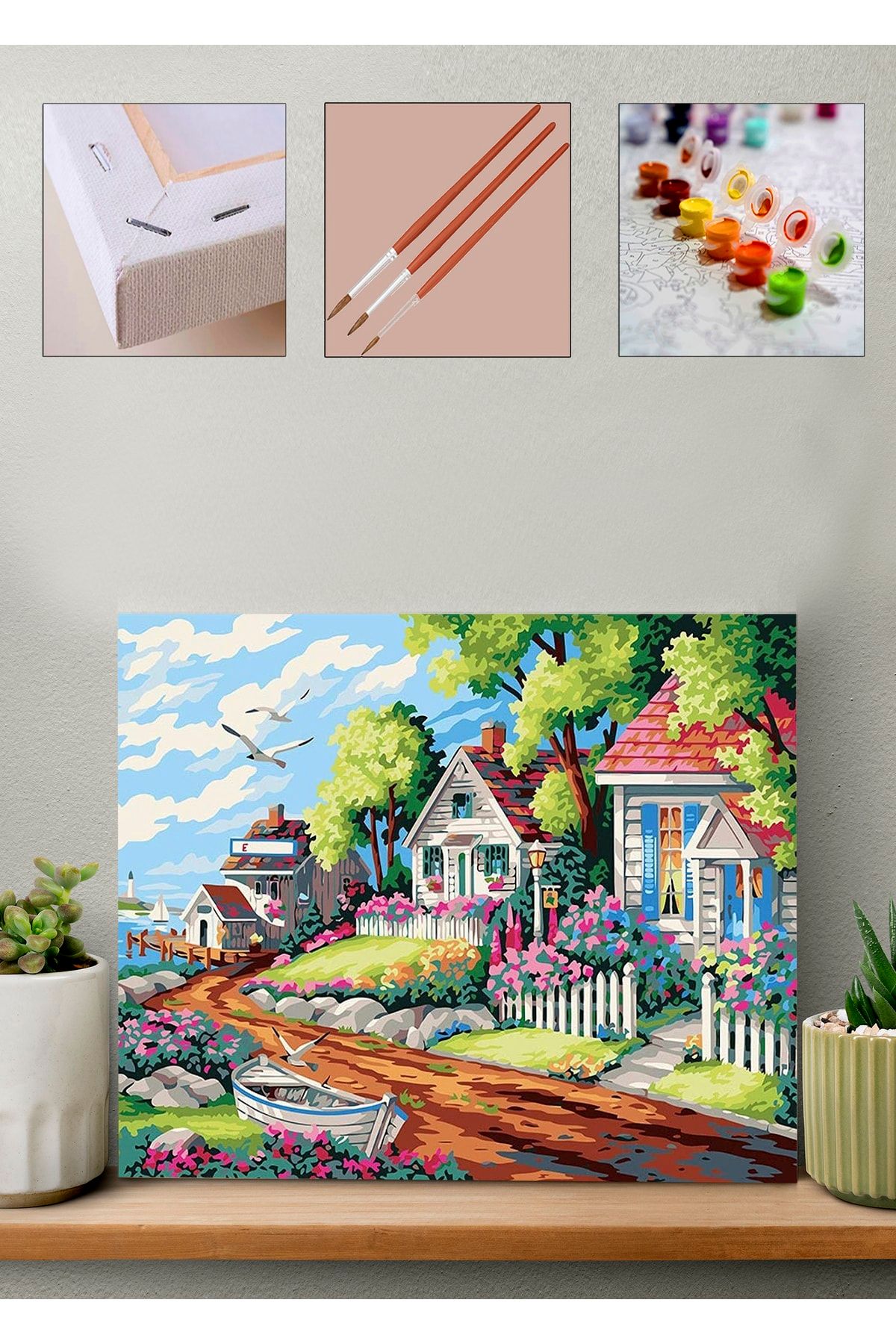 Sayılarla Boyama Seti - Tatil Kasabası 40x50cm